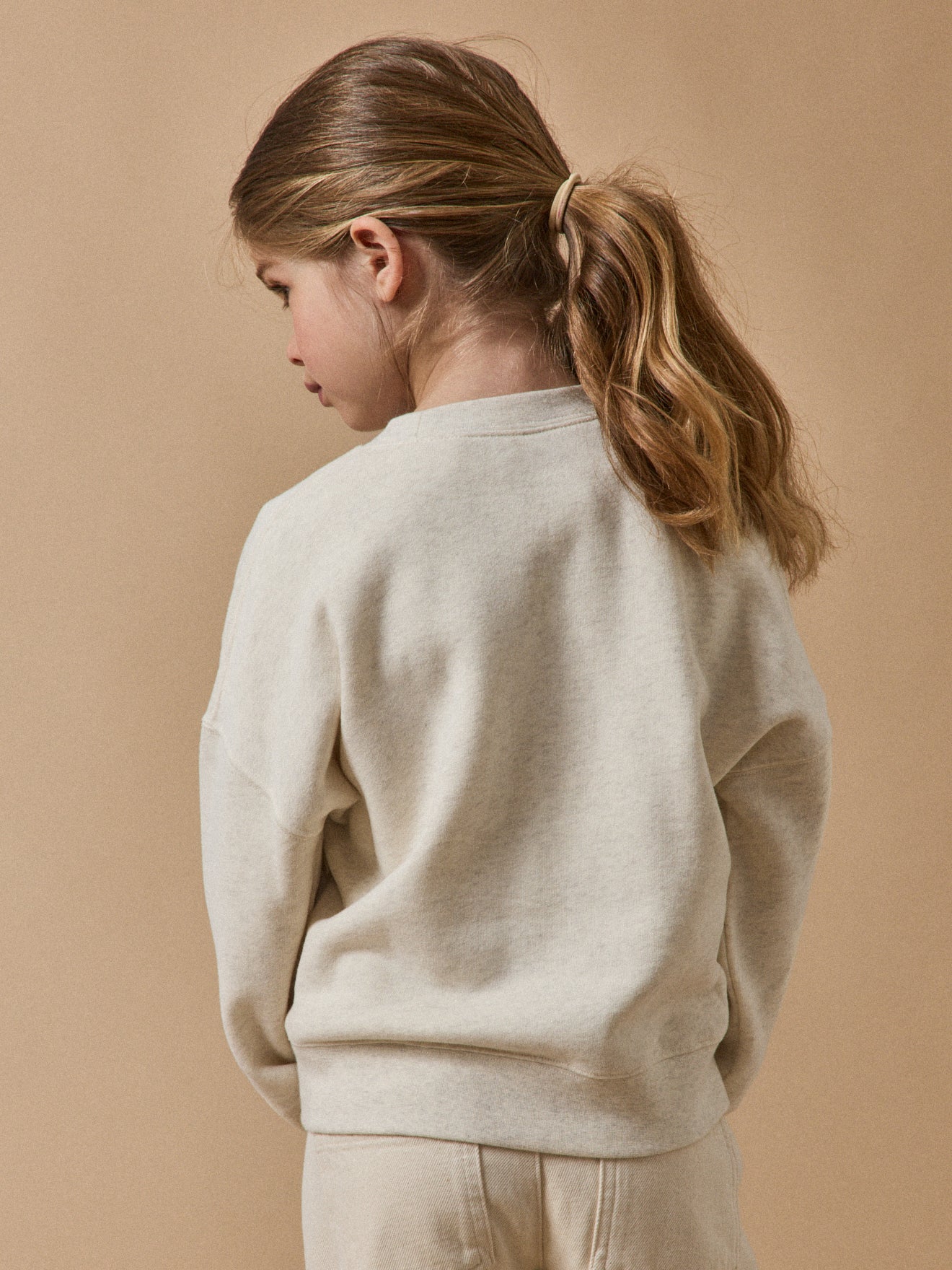 Girl's organic cotton sweatshirt with letters made with Liberty fabric