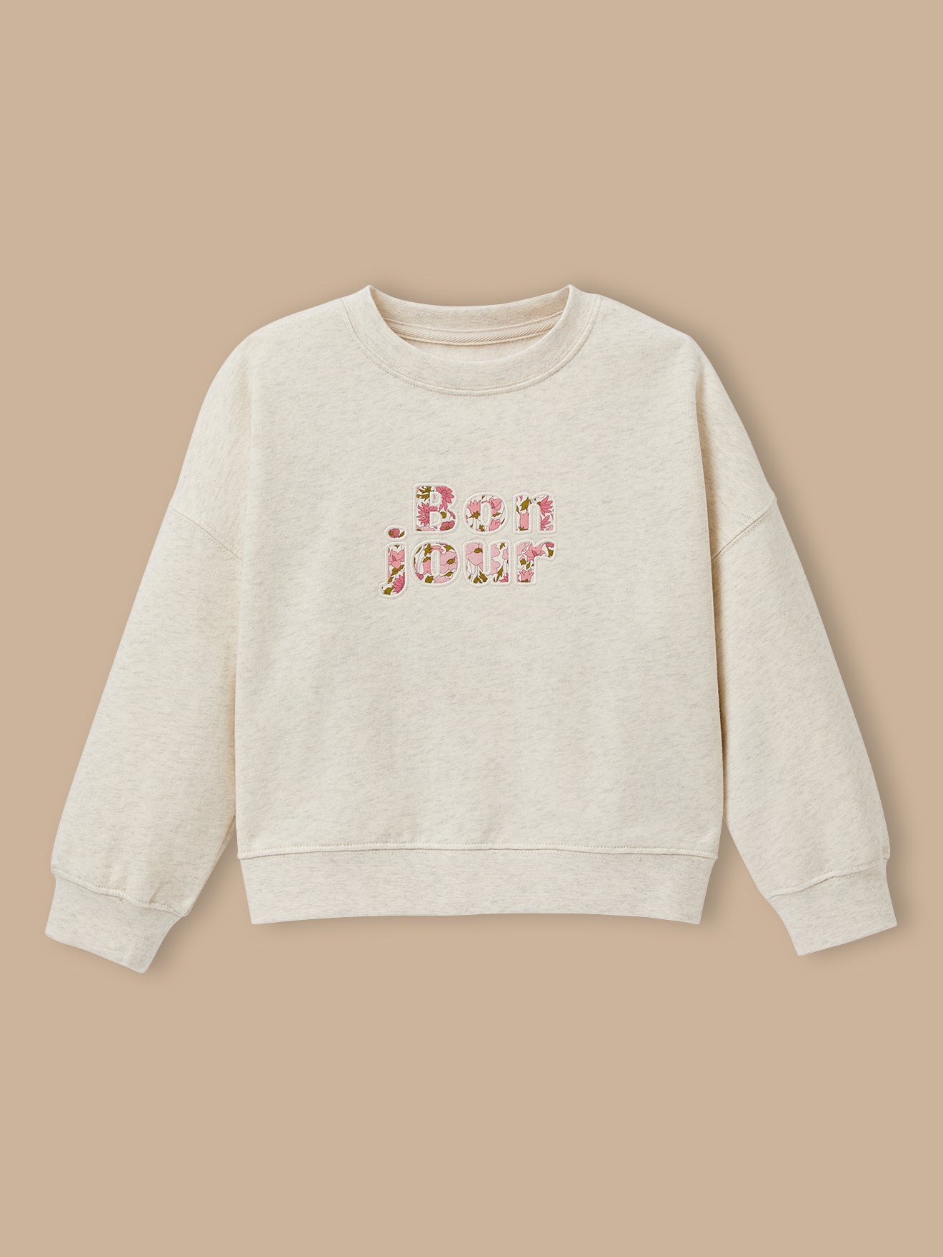 Girl's lettered organic cotton sweatshirt