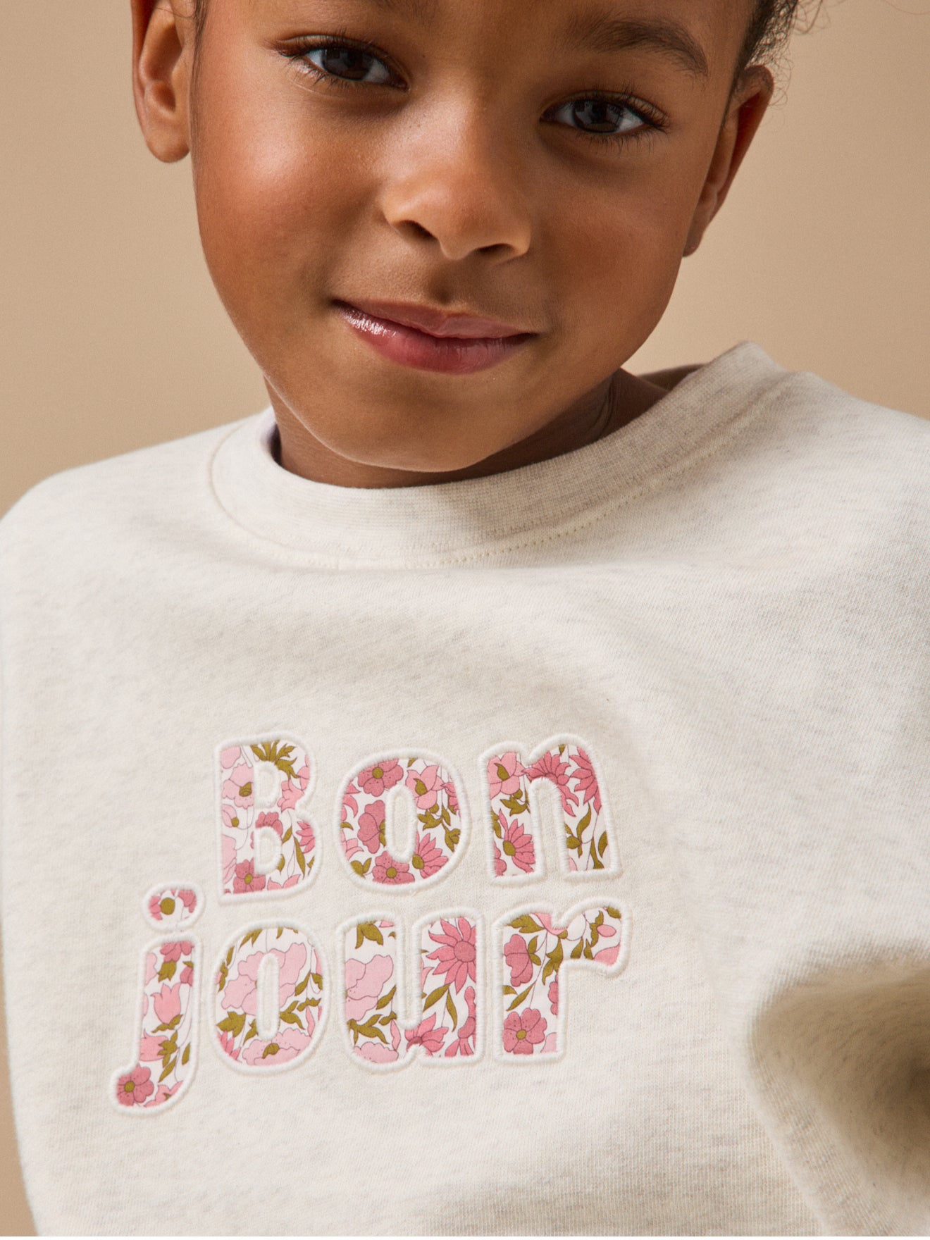 Girl's lettered organic cotton sweatshirt