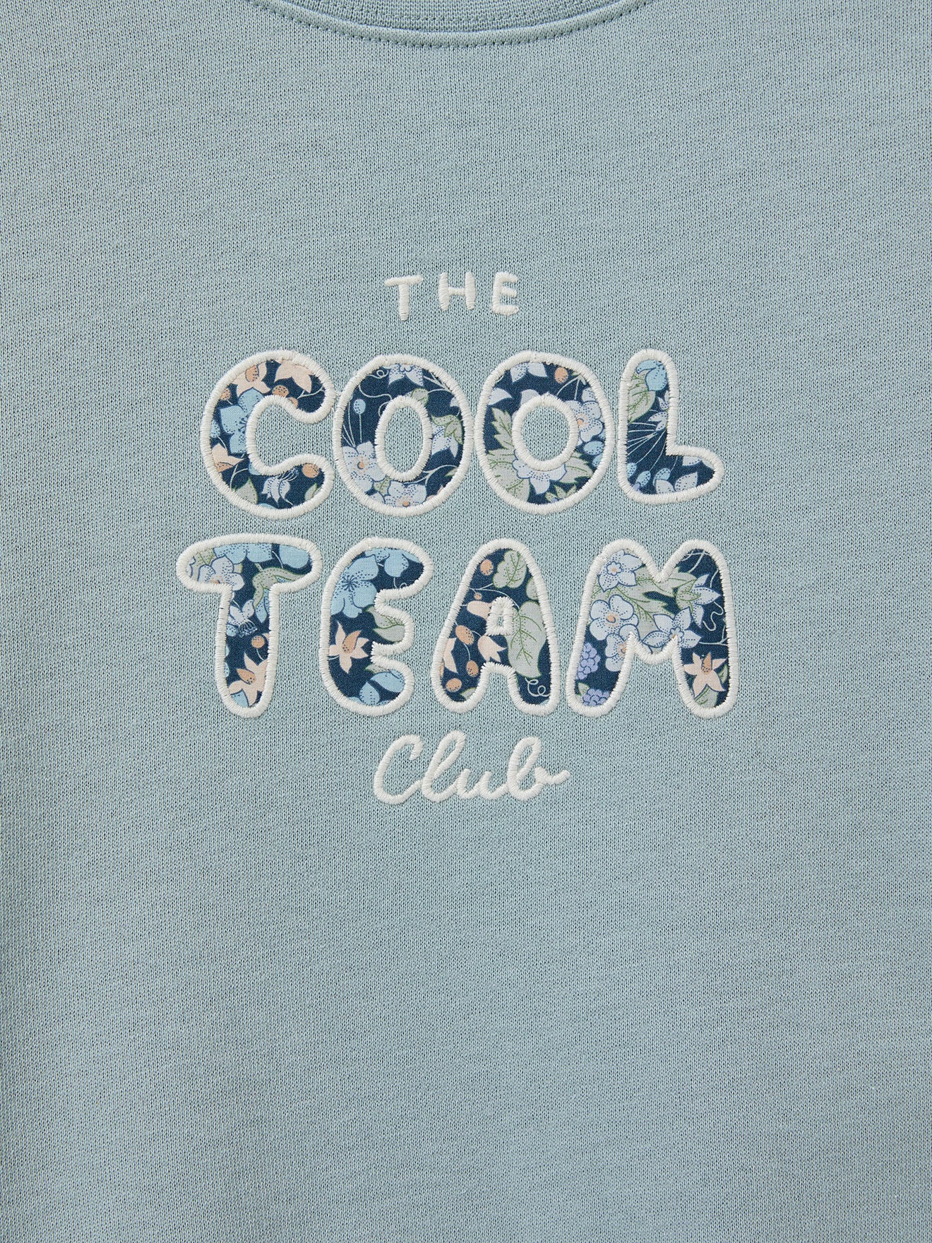 Girl's Cool Team organic sweatshirt, details made with Liberty fabric