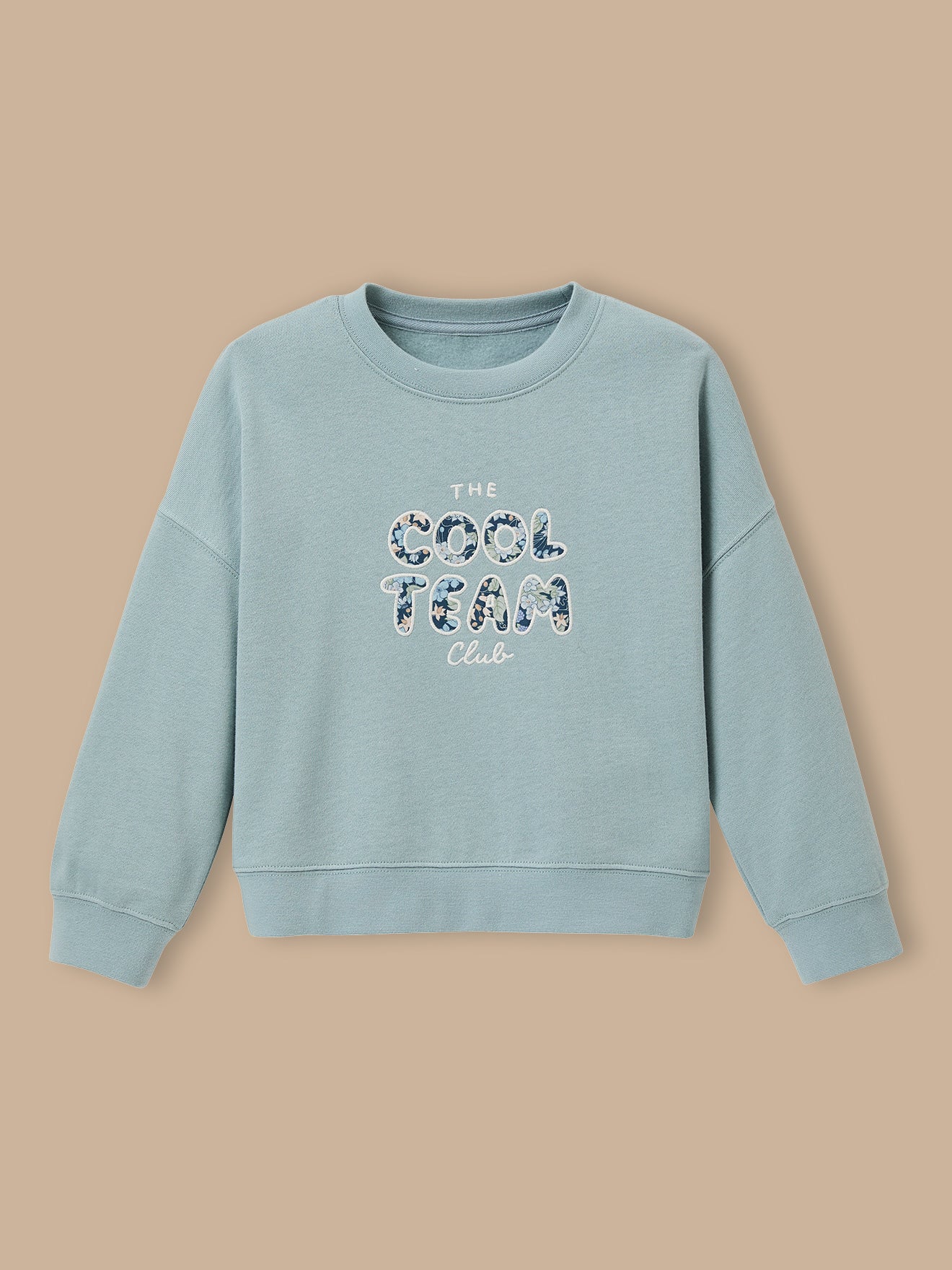 Girl's Cool Team organic cotton sweatshirt, details made with Liberty fabric