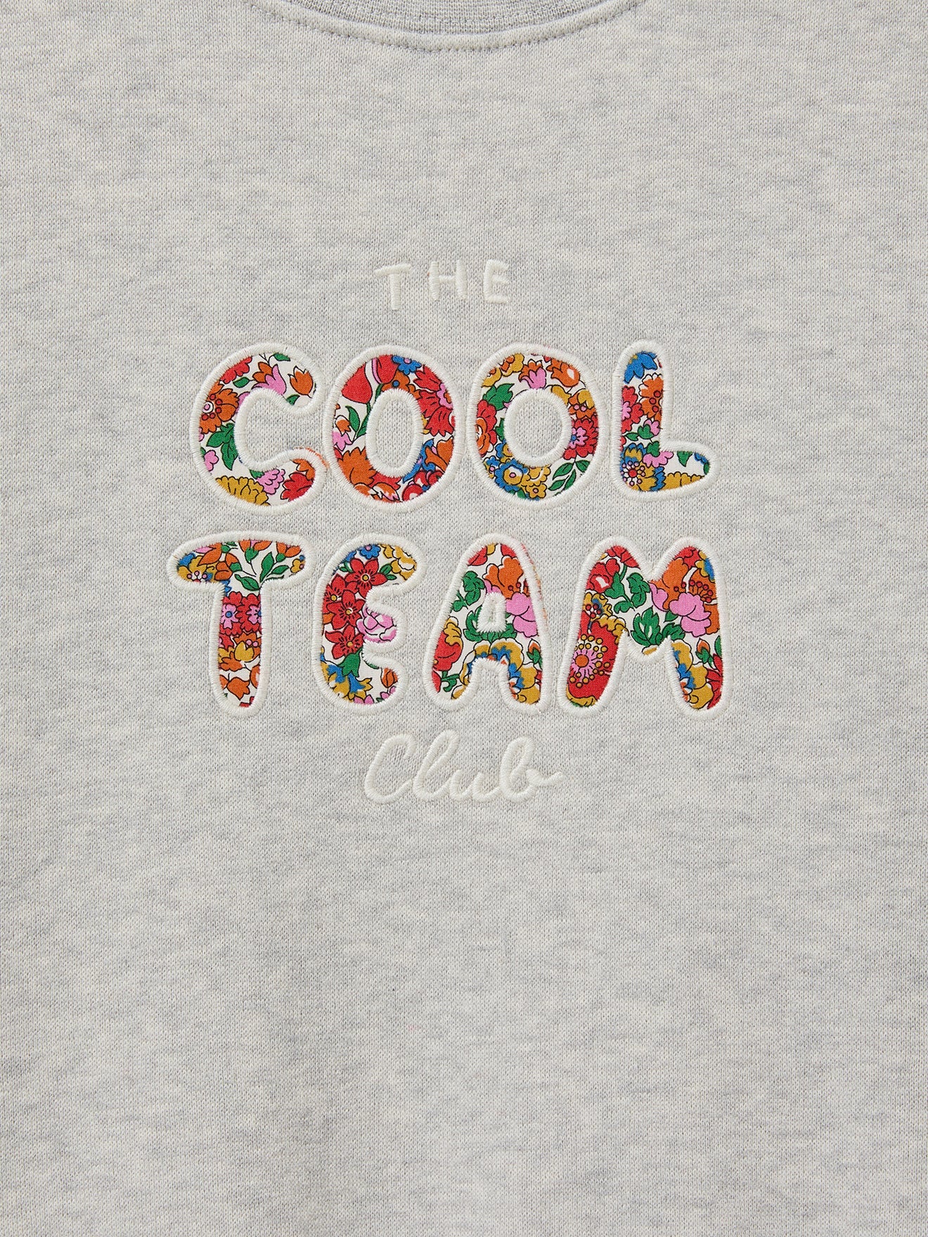 Girl's Cool Team organic sweatshirt, details made with Liberty fabric