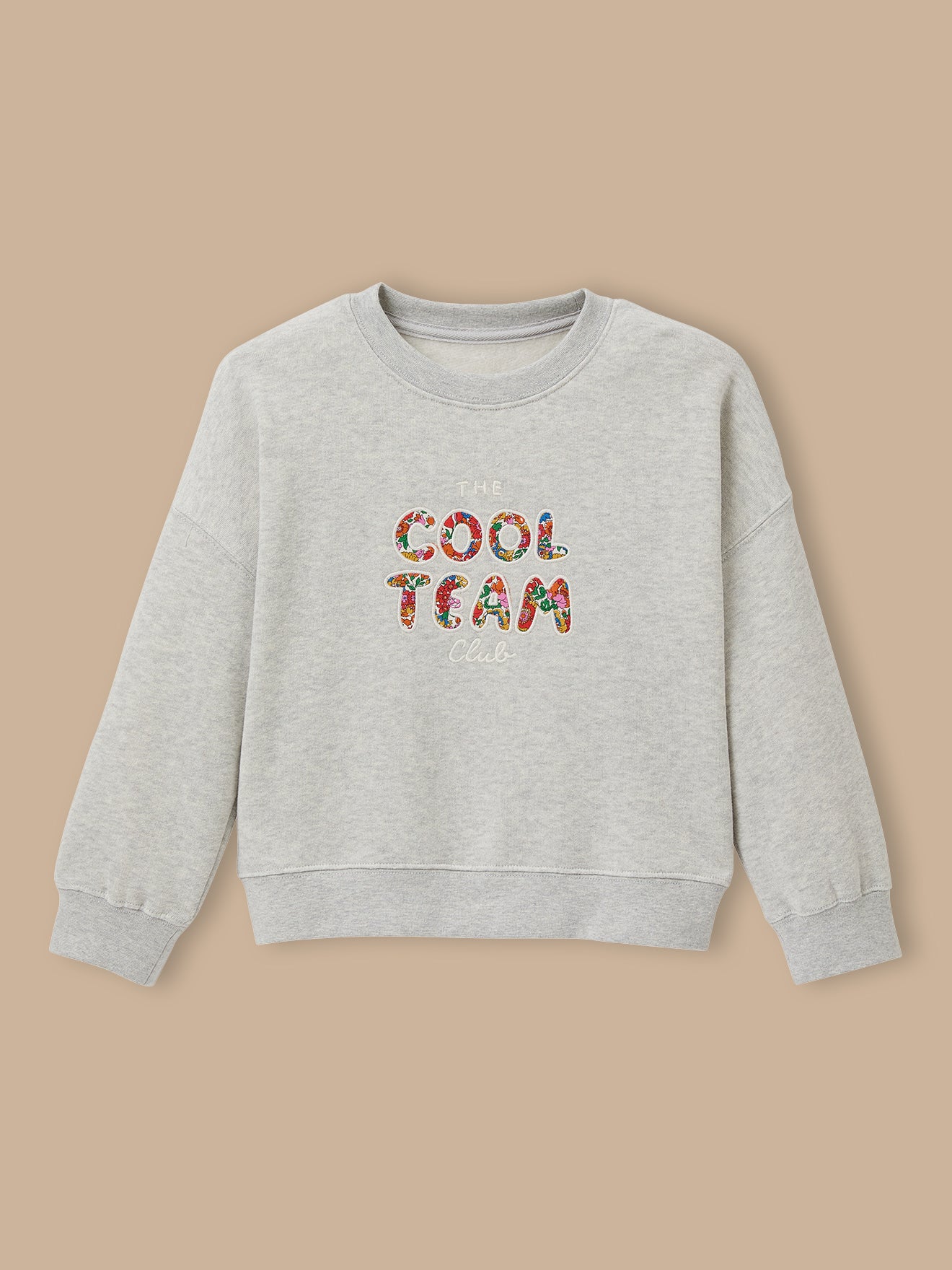 Girl's Cool Team organic sweatshirt, details made with Liberty fabric
