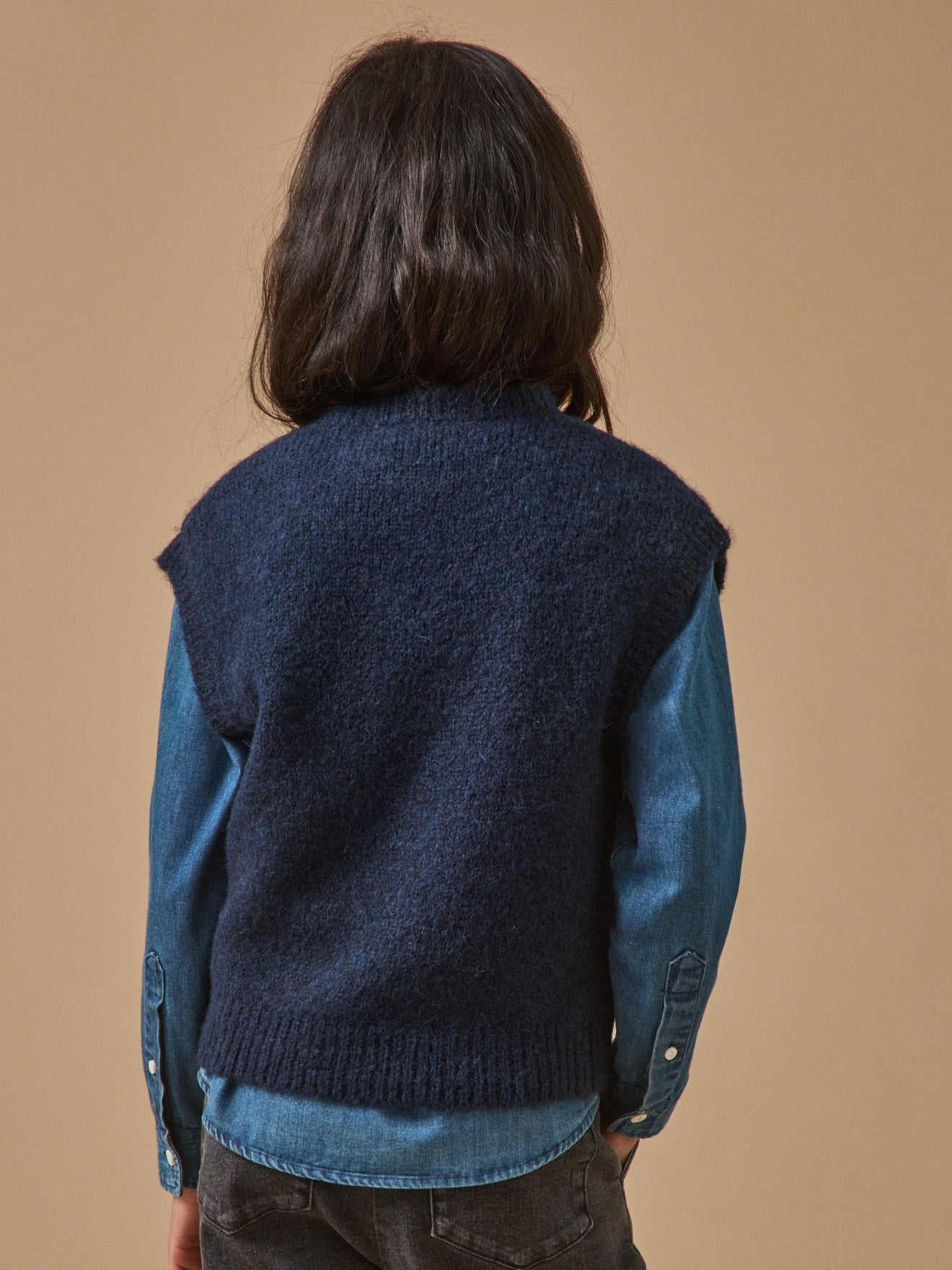 Pull sans manches Fille laine et alpaga