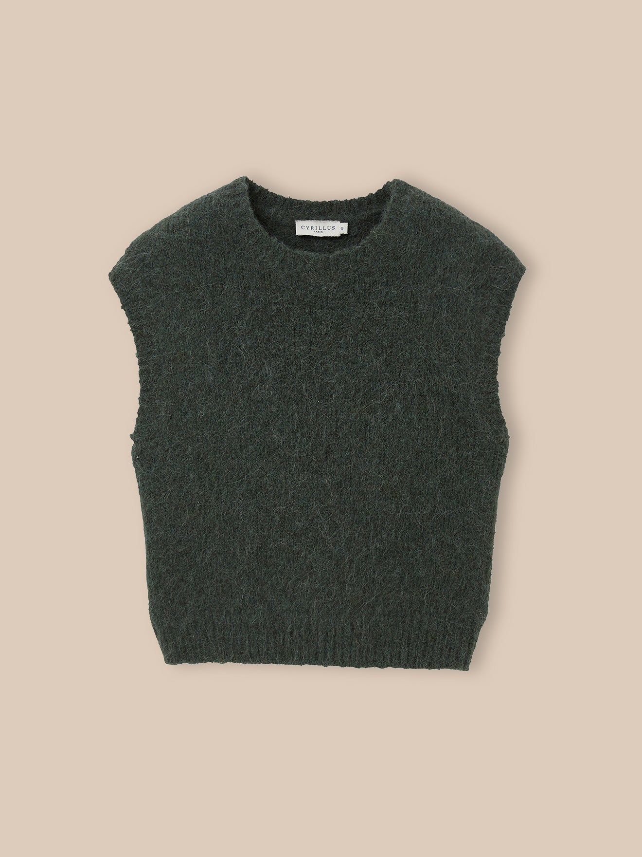 Girl's sleeveless wool and alpaca sweater