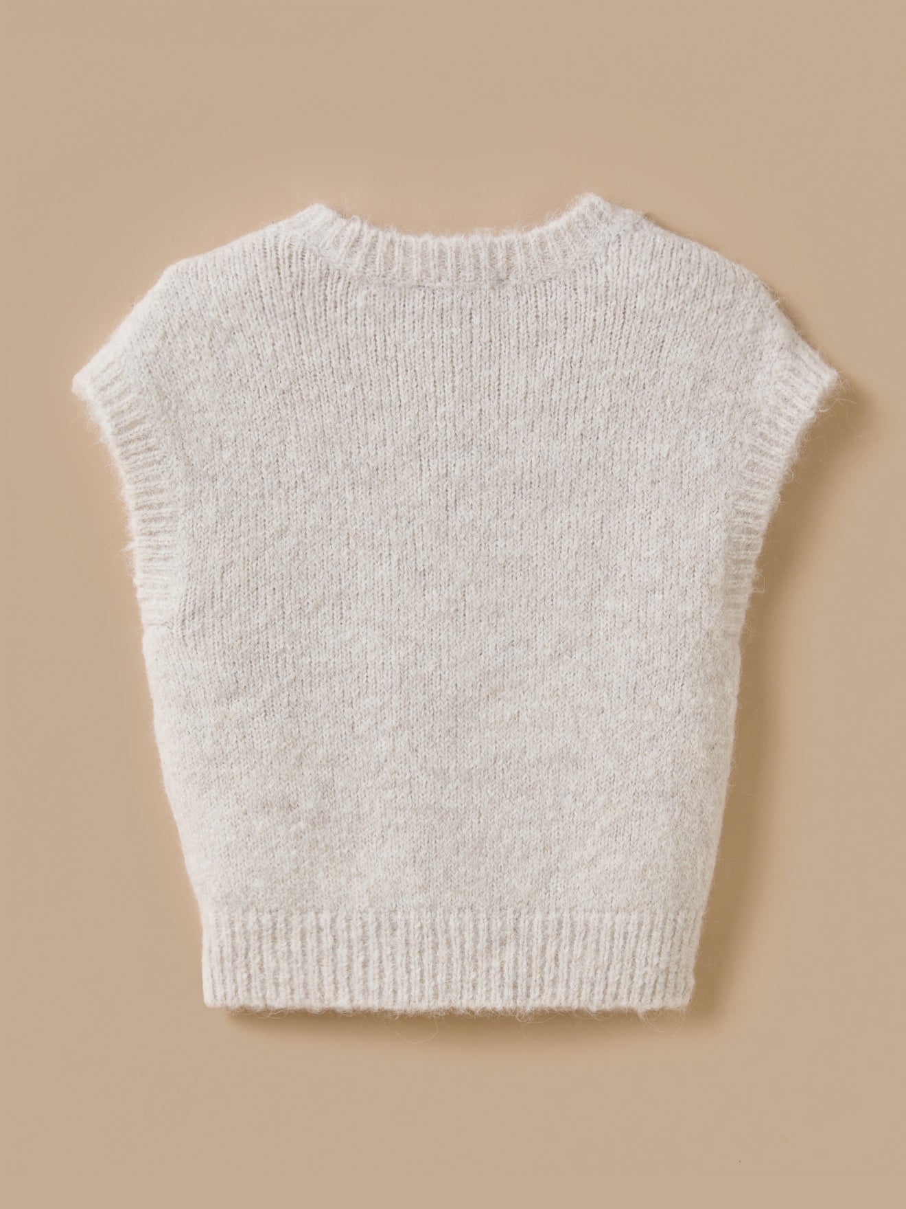 Girl's sleeveless wool and alpaca sweater