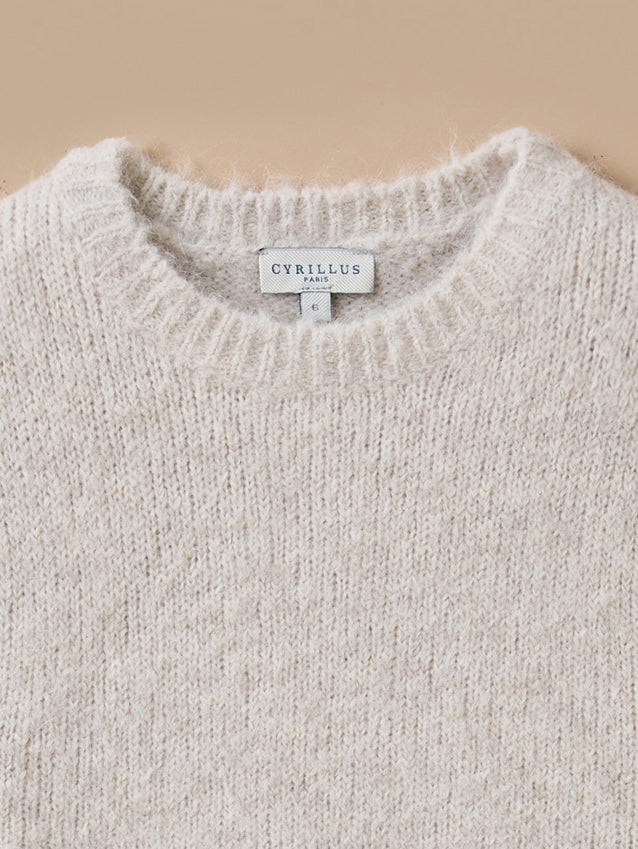 Girl's sleeveless wool and alpaca sweater