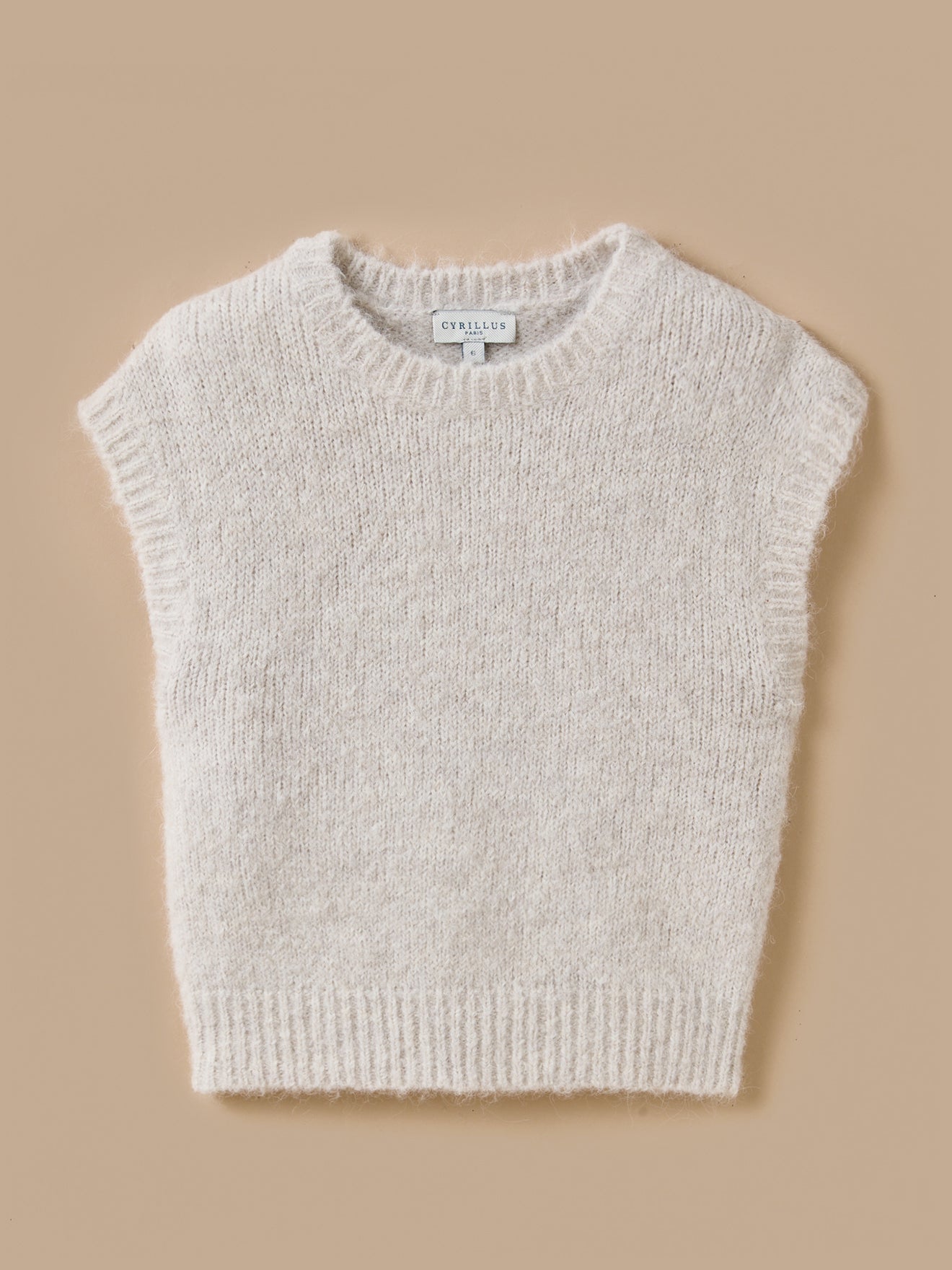 Girl's sleeveless wool and alpaca sweater