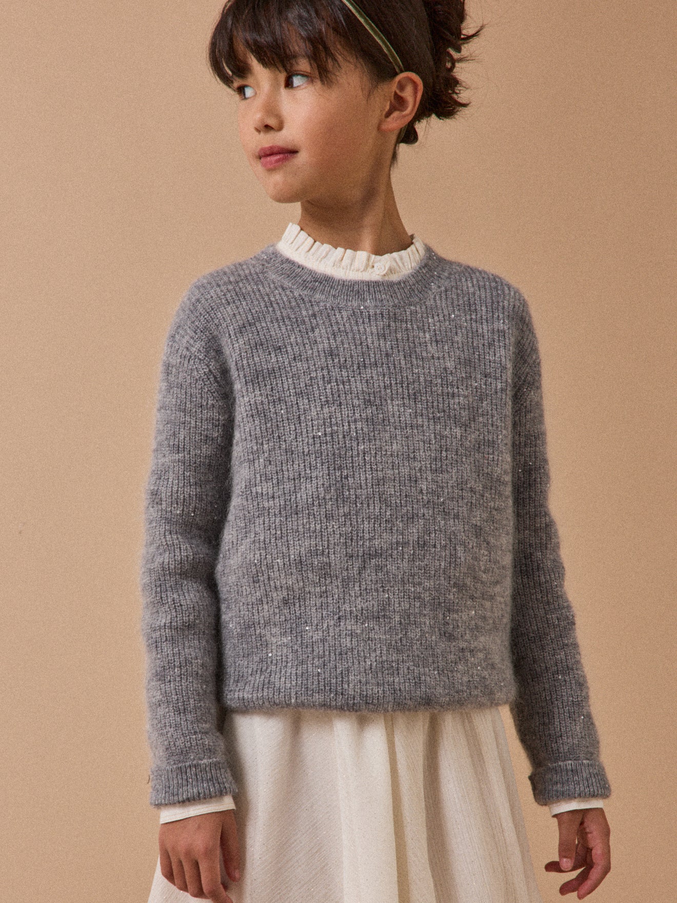 Girl's wool and mohair sweater