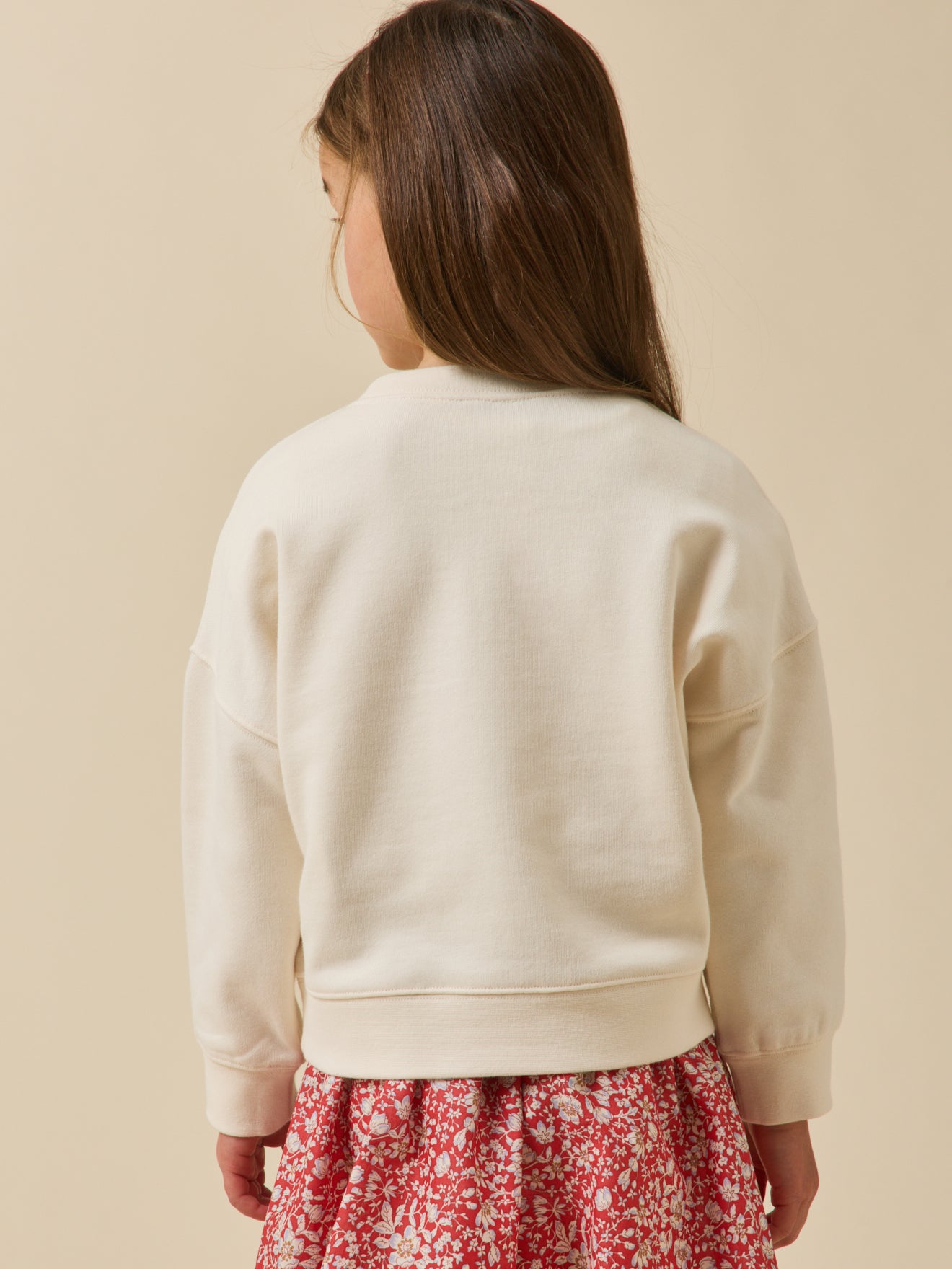 Sweat Fille à message en tissu Liberty - Coton biologique