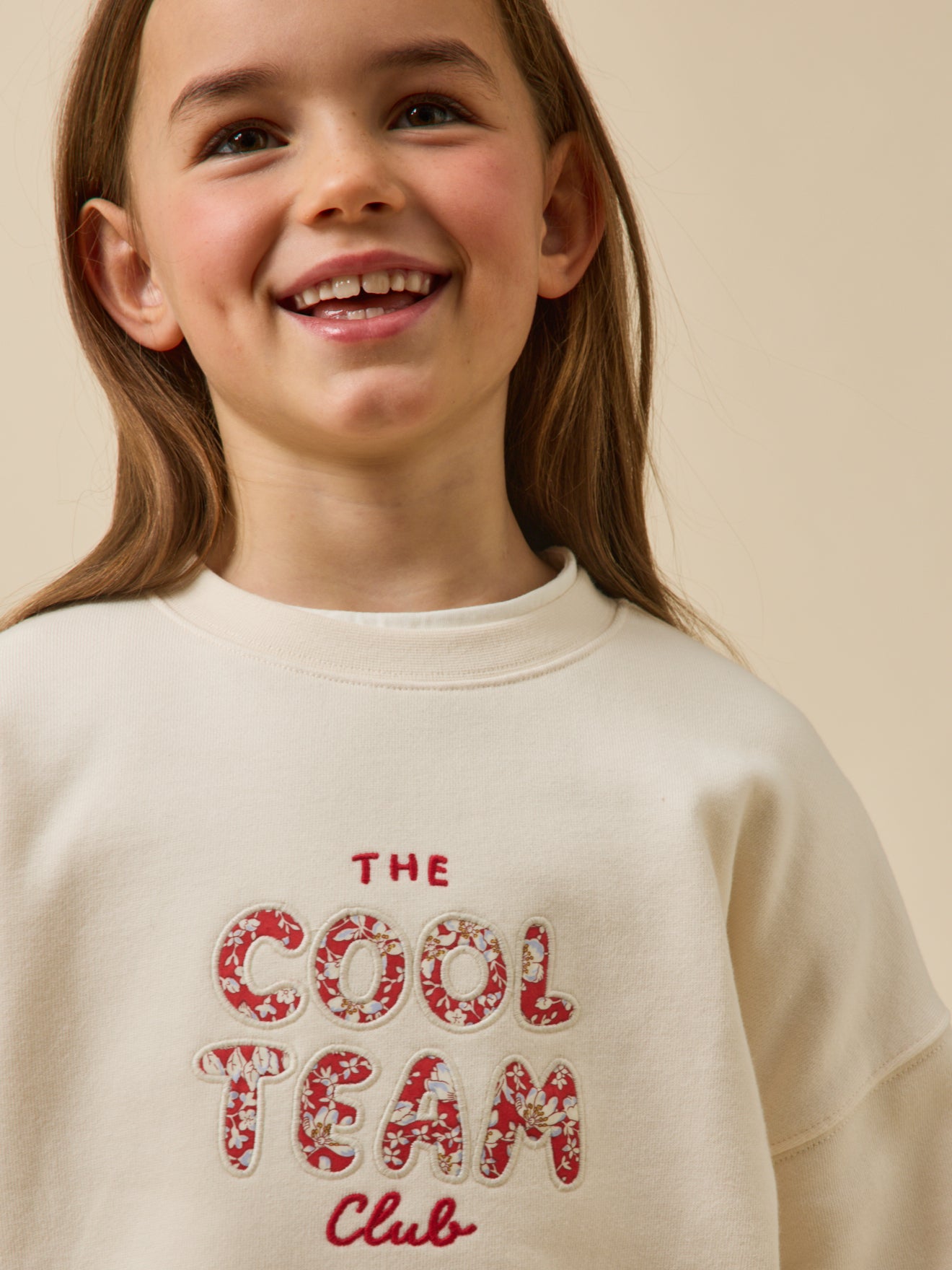 Sweat Fille à message en tissu Liberty - Coton biologique