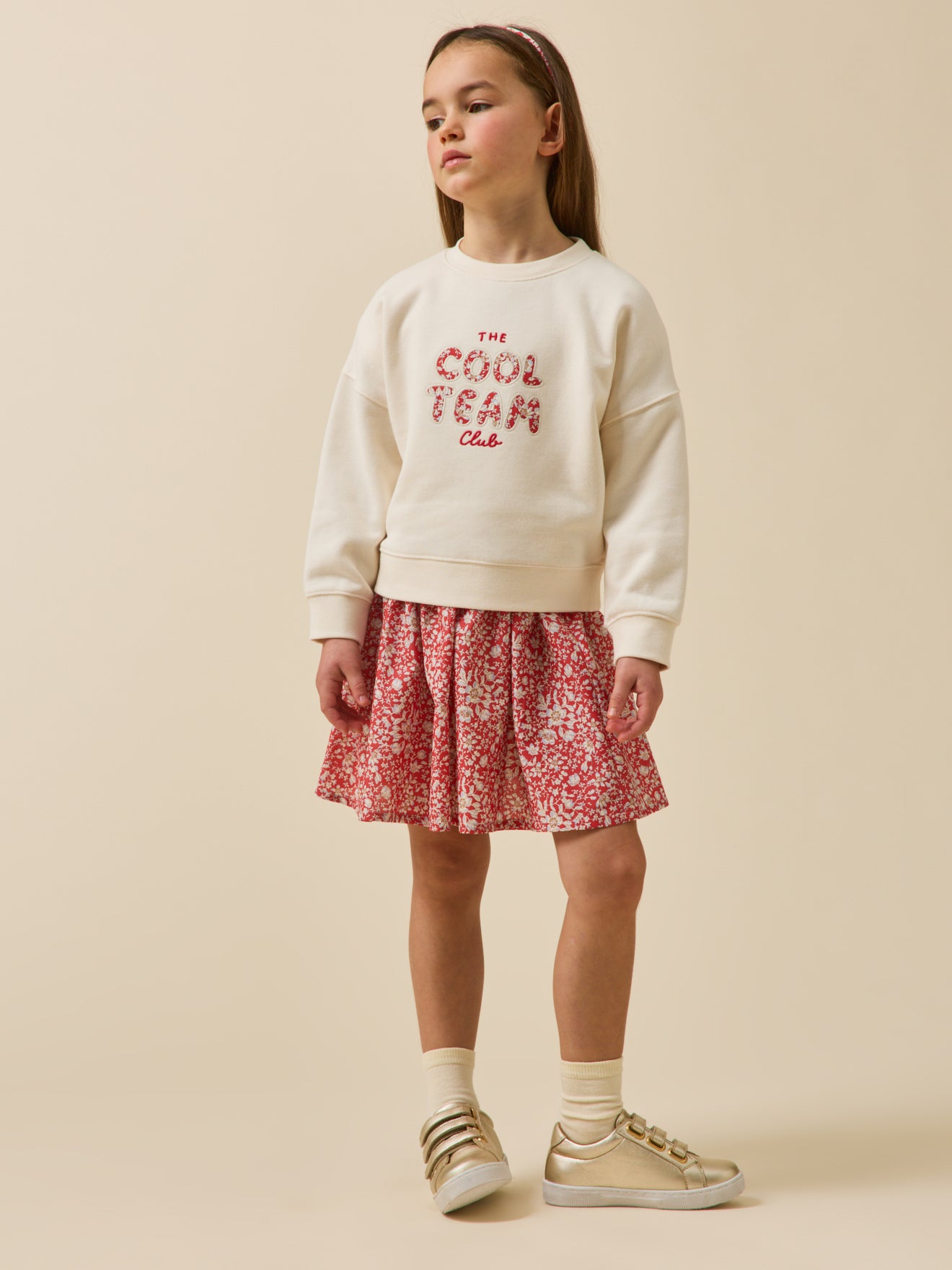 Sweat Fille à message en tissu Liberty - Coton biologique