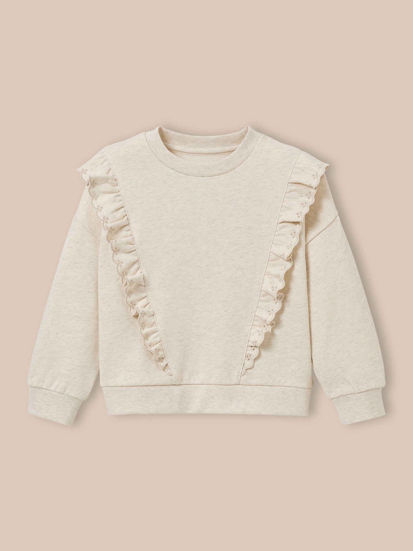 Girl's organic cotton ruffled sweatshirt