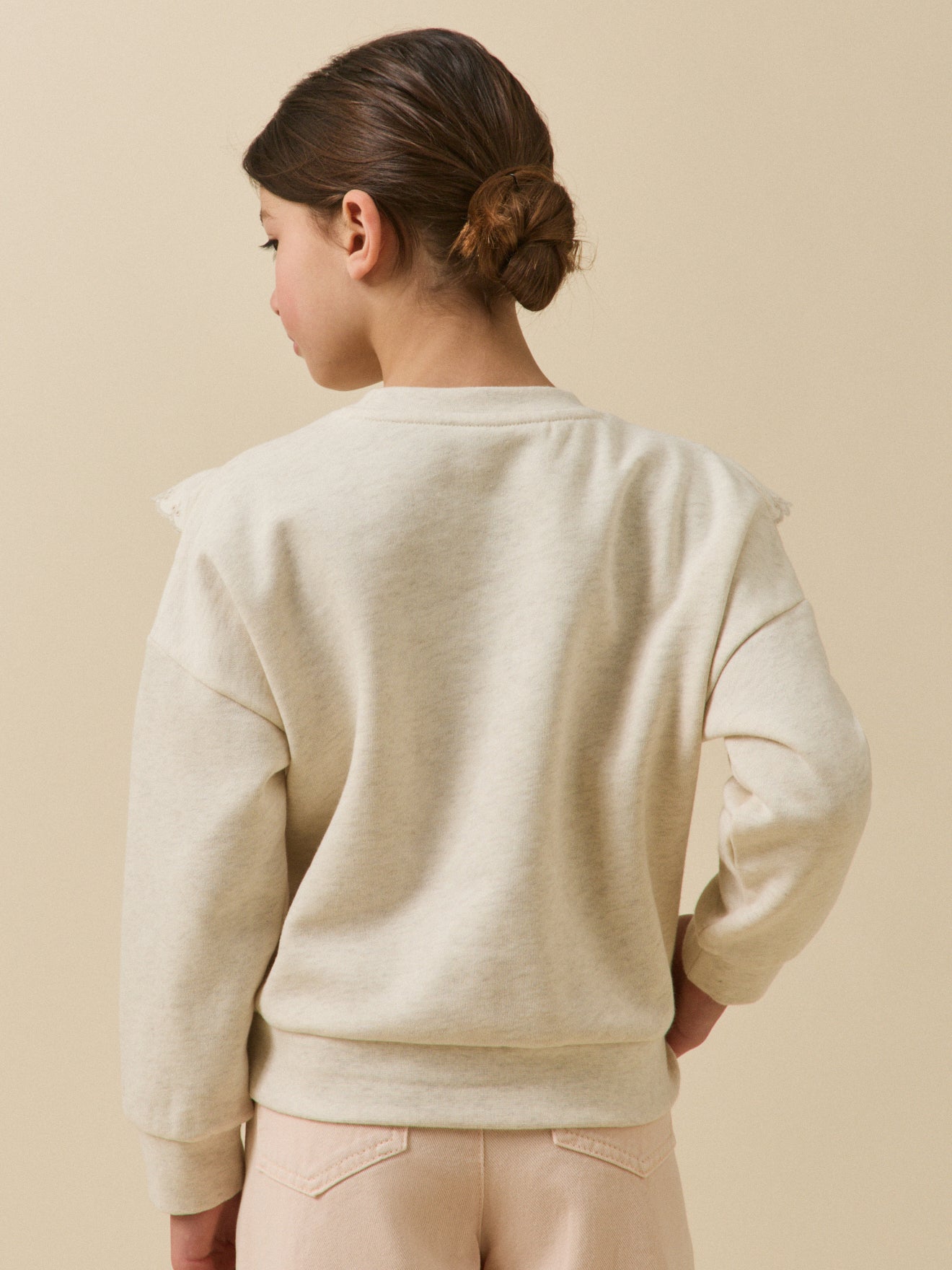 Girl's organic cotton ruffled sweatshirt