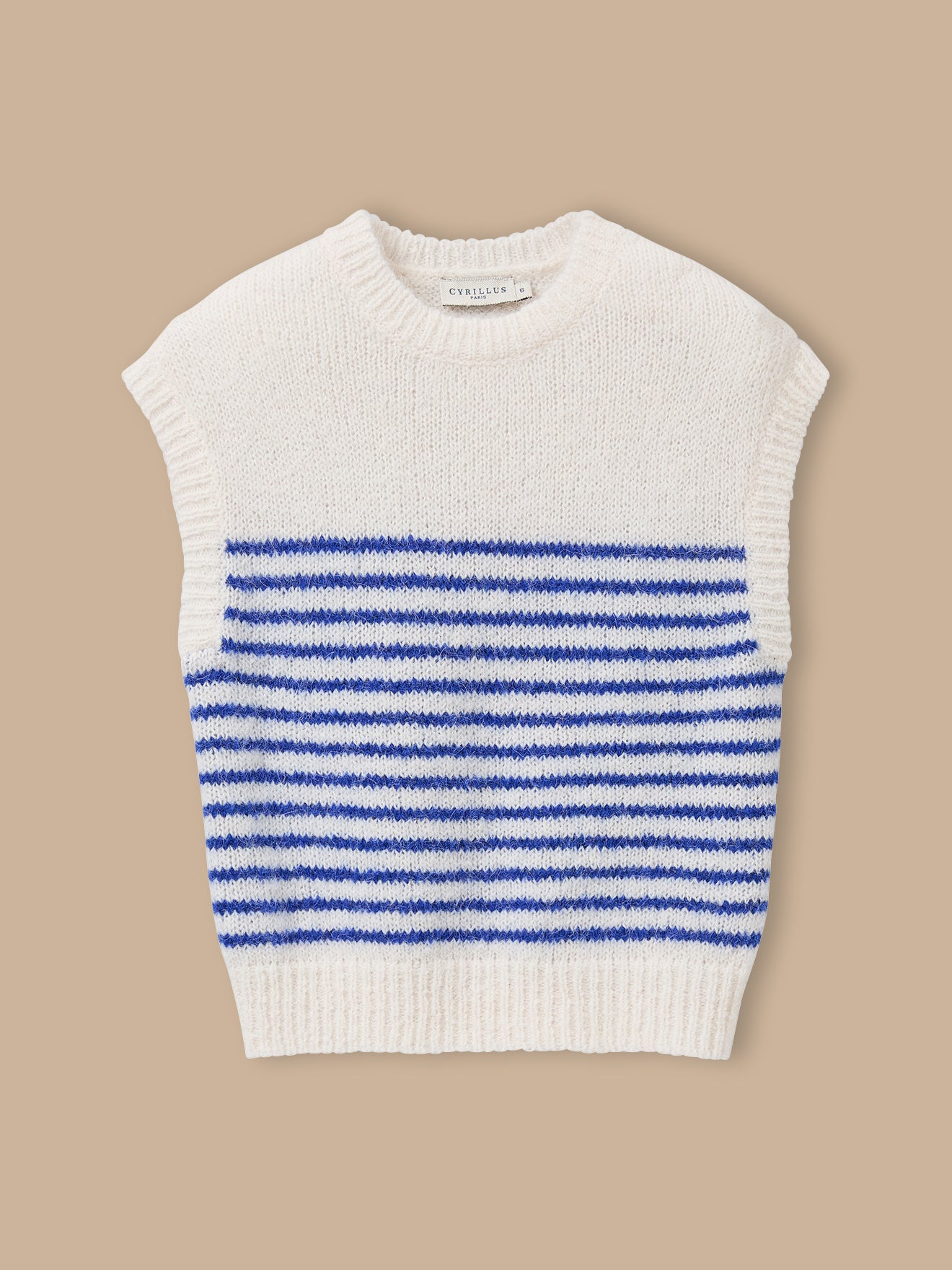 Girl's striped sleeveless sweater