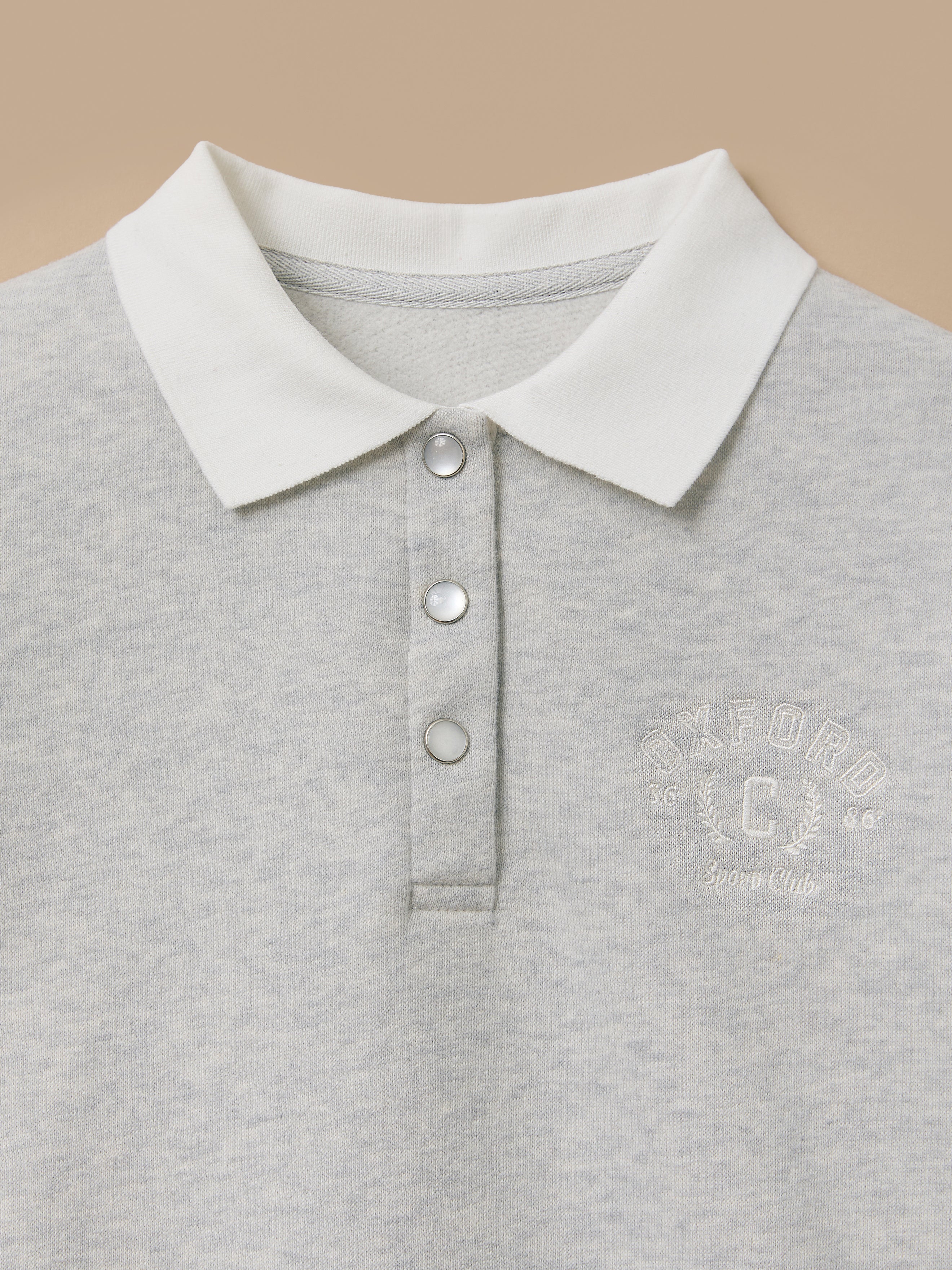 Girl's embroidered polo-style sweatshirt