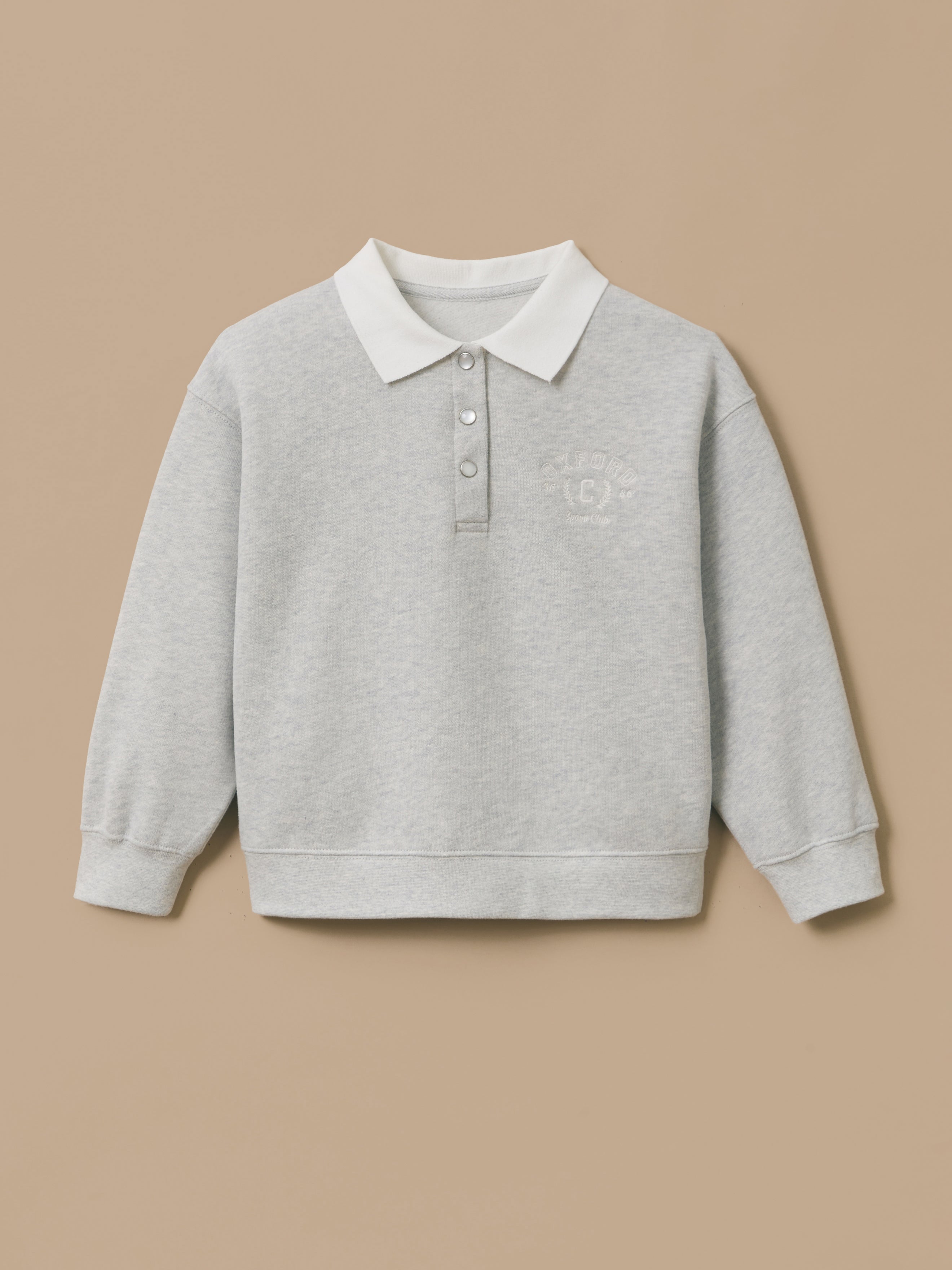 Girl's embroidered polo-style sweatshirt