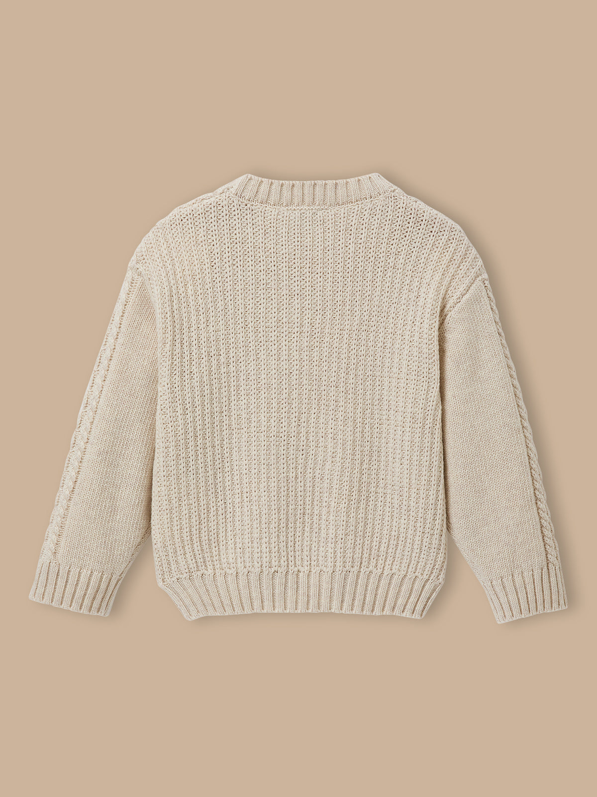 Girl's cable-knit sweater with wool