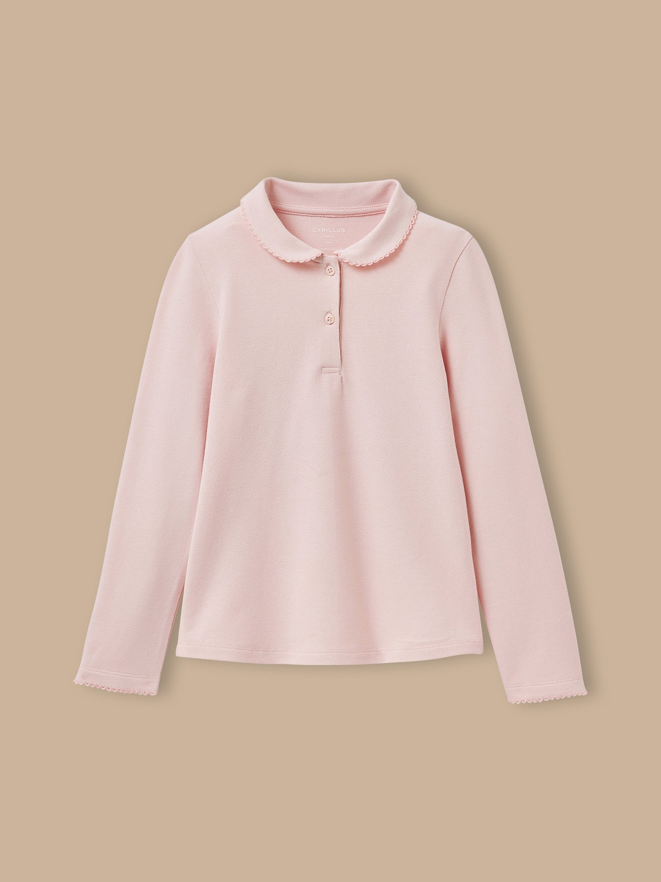Girl's piqué knit polo shirt made with organic cotton