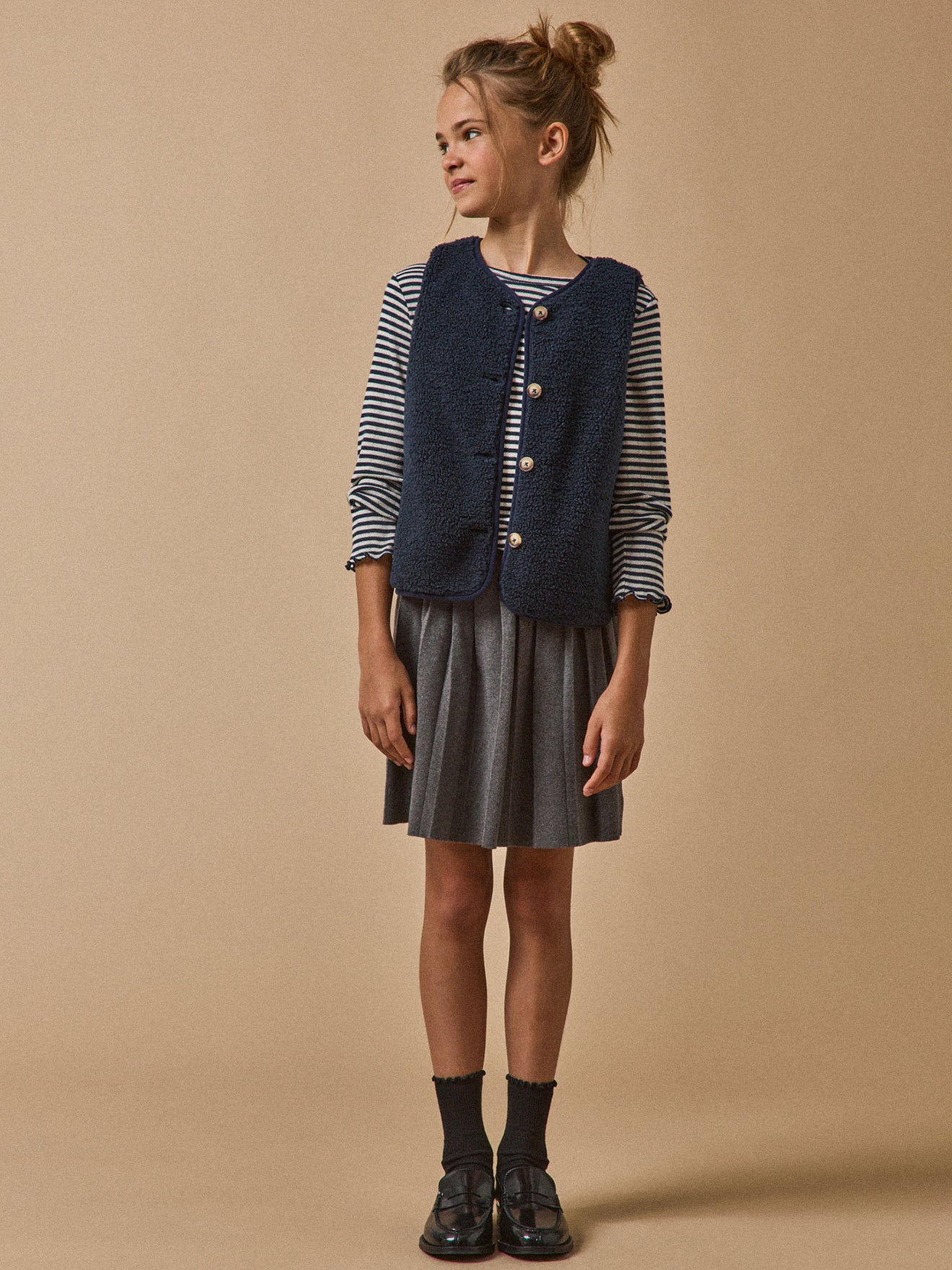 Girl's pointelle T-shirt made with organic cotton