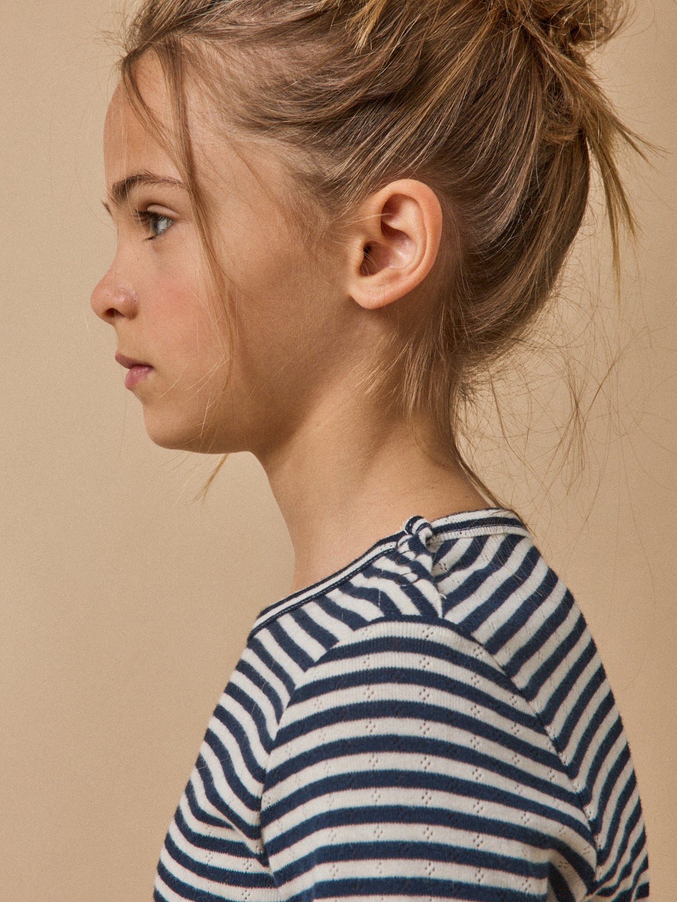 Girl's pointelle T-shirt made with organic cotton