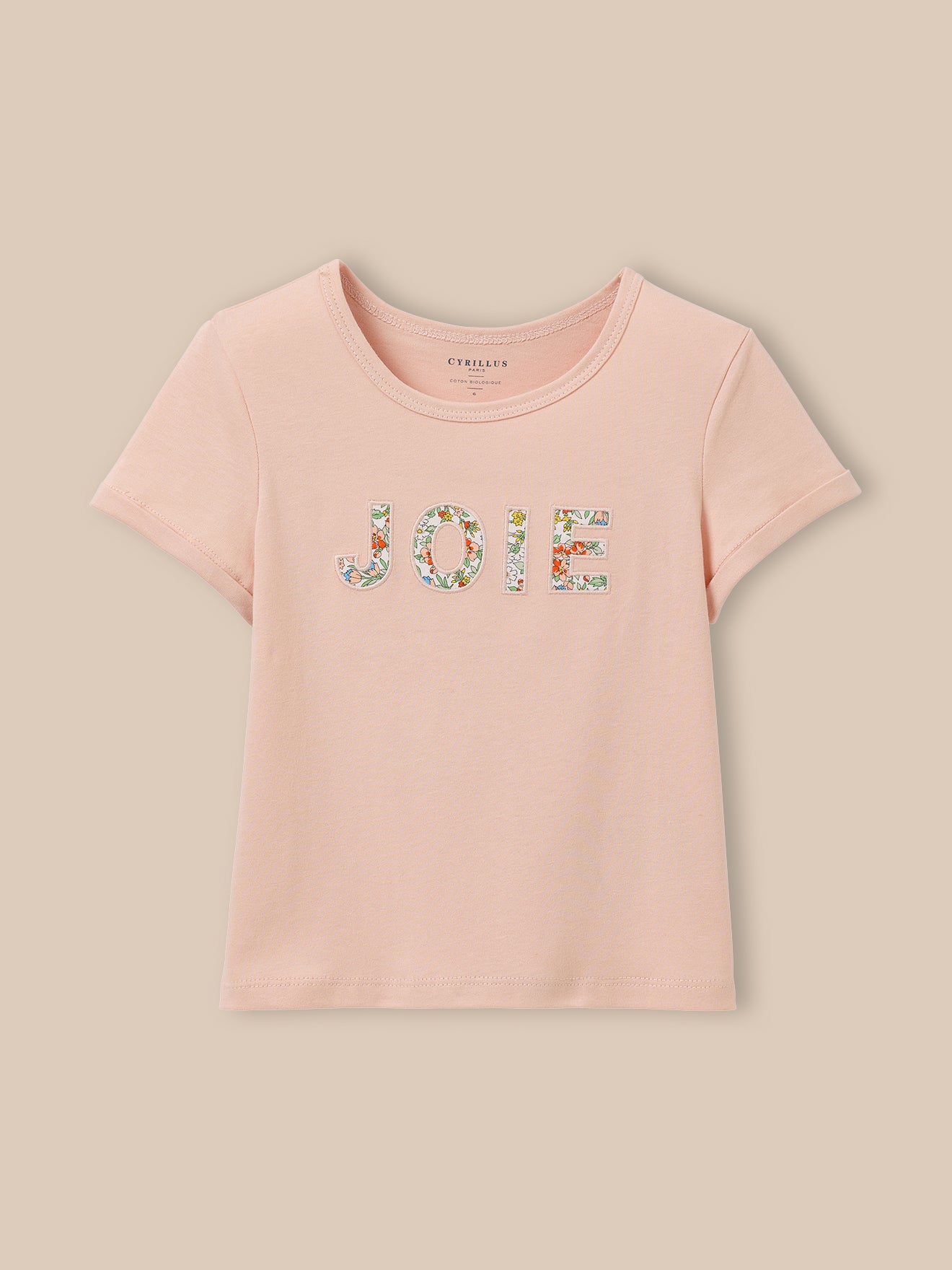 T-shirt Fille message en tissu Liberty - Coton biologique