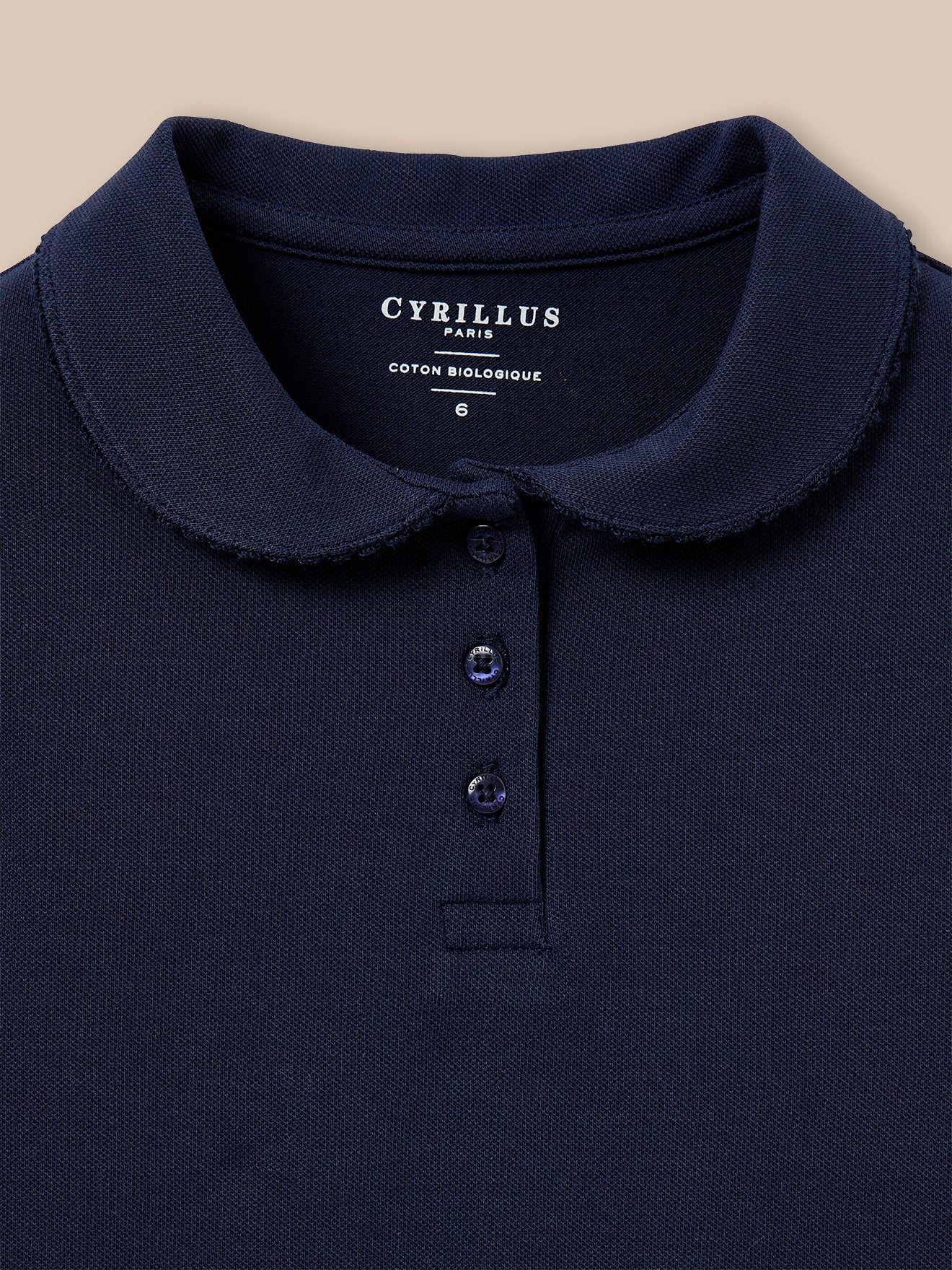 Girl's organic cotton piqué knit polo shirt