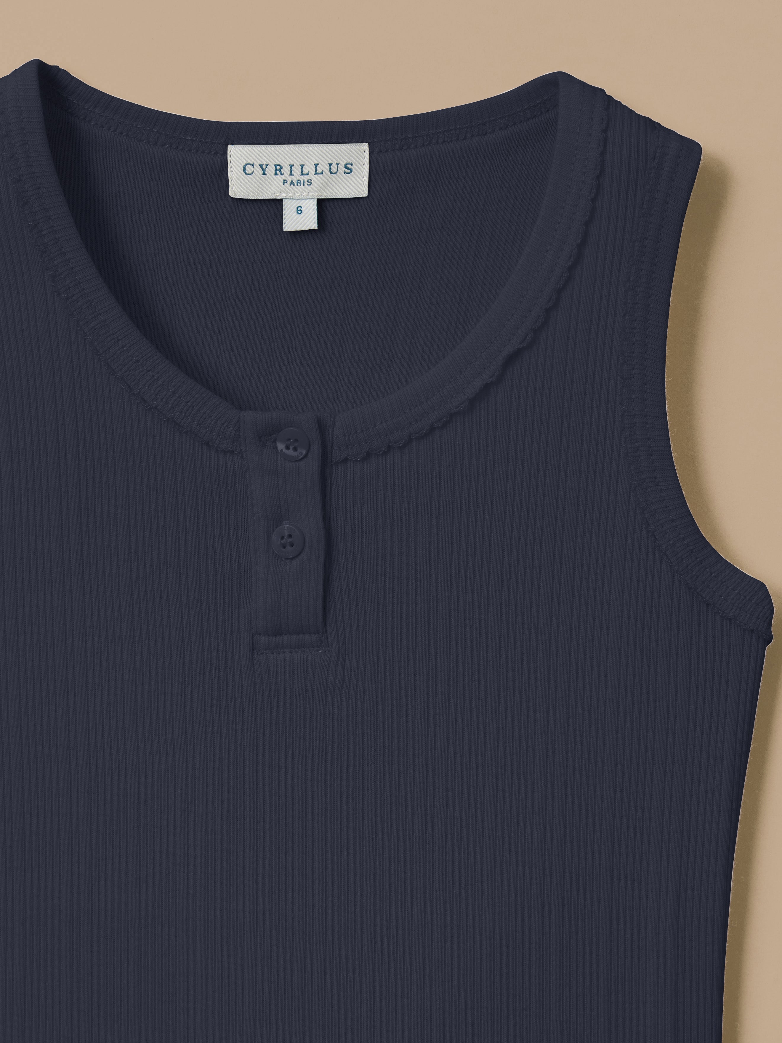 Ribbed organic cotton tank top