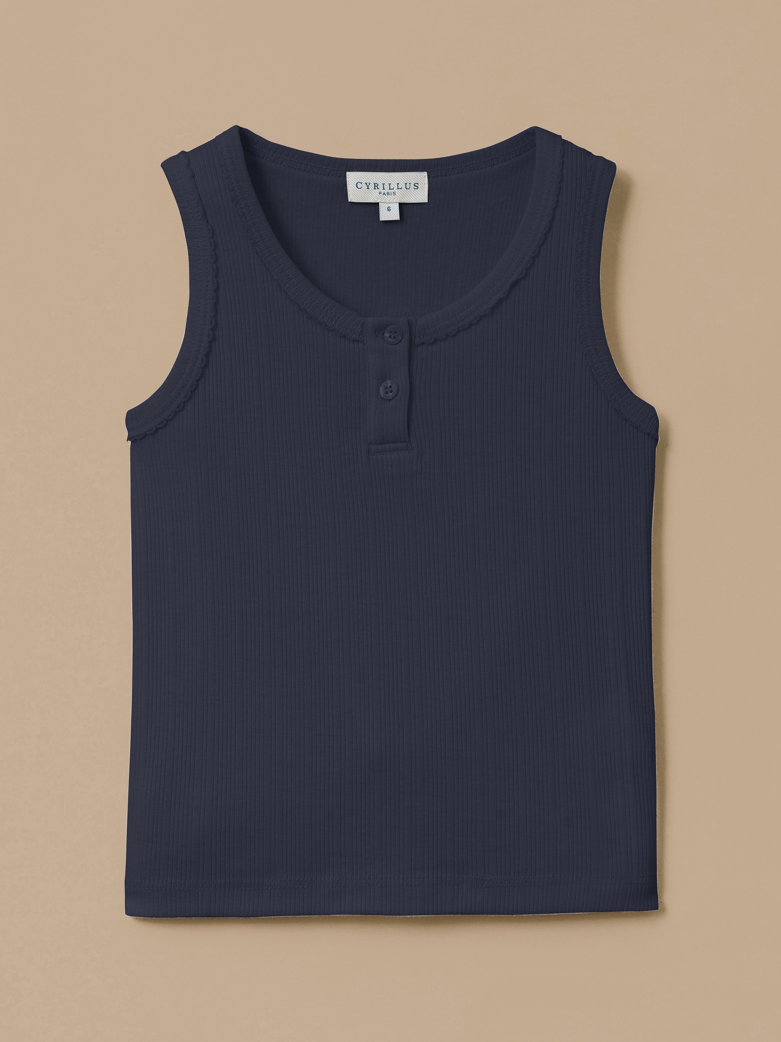 Ribbed organic cotton tank top