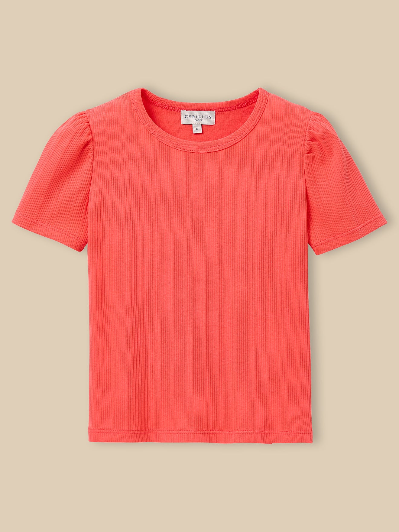 T-shirt à côtes Fille - Coton biologique