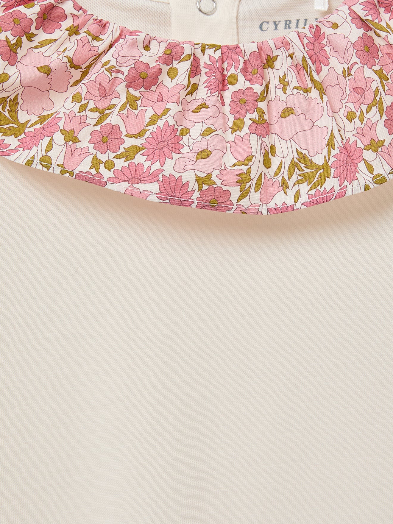 Girl's Ti-shirt, collar made with Liberty fabric