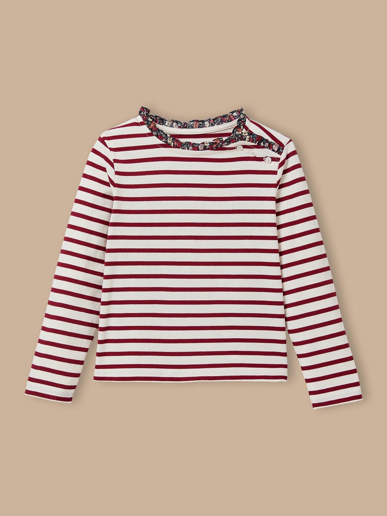 T-shirt marinière Fille tissu Liberty