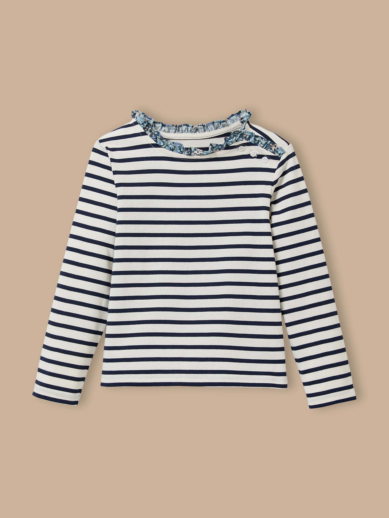 T-shirt marinière Fille tissu Liberty