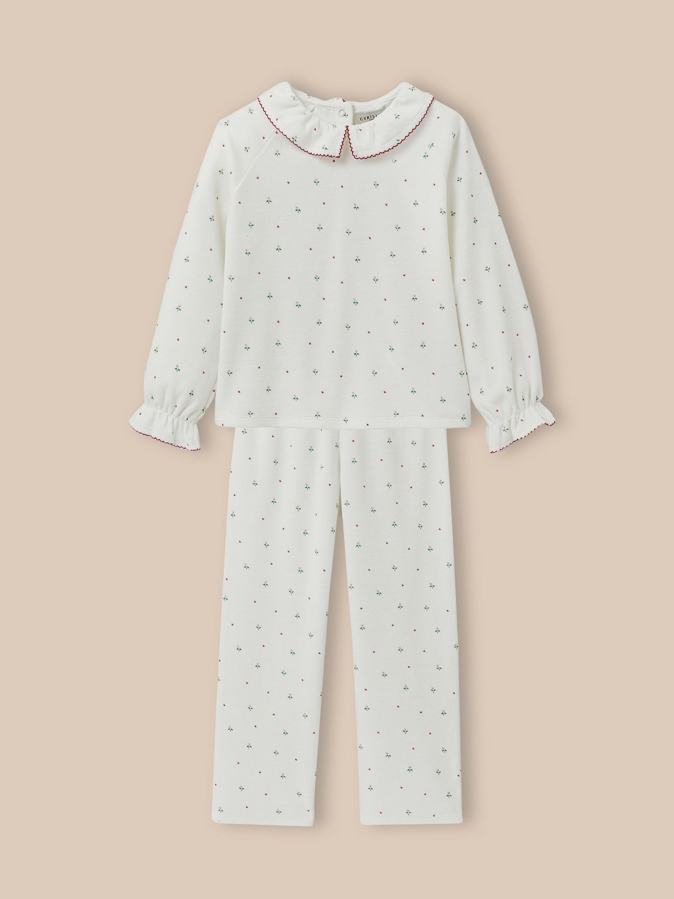Pyjama en velours imprimé Fille