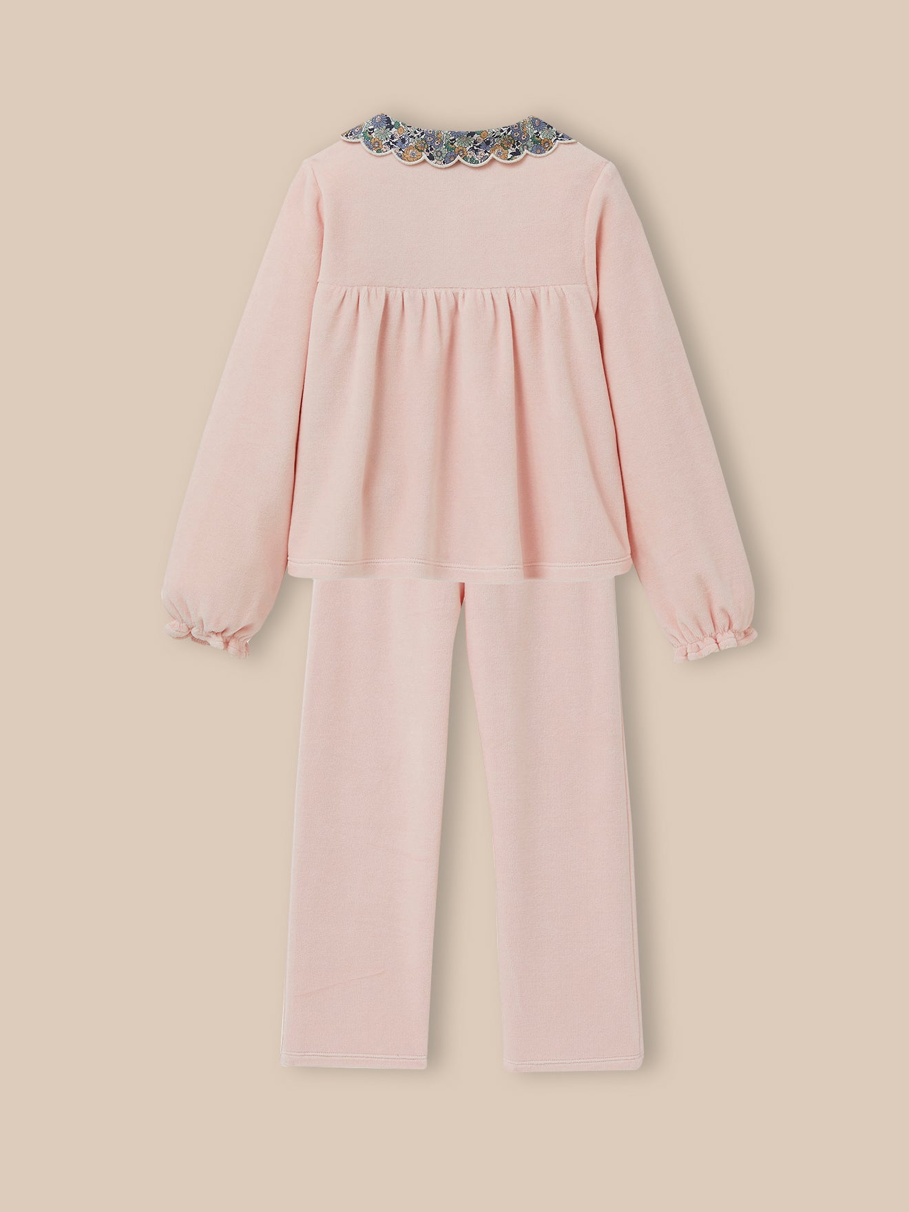 Pyjama en velours col en tissu Liberty Fille