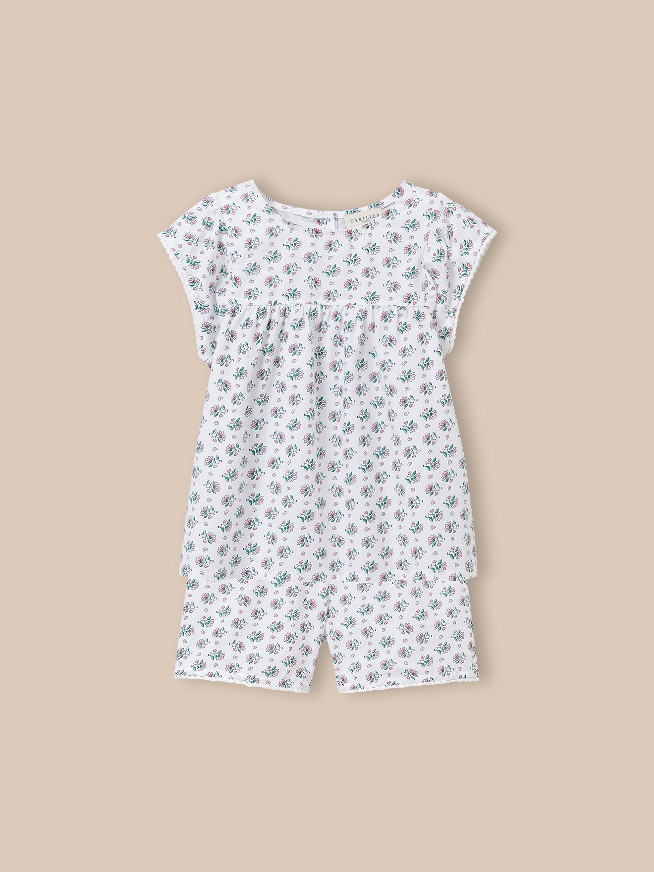 Girl's floral pyjamas with shorts