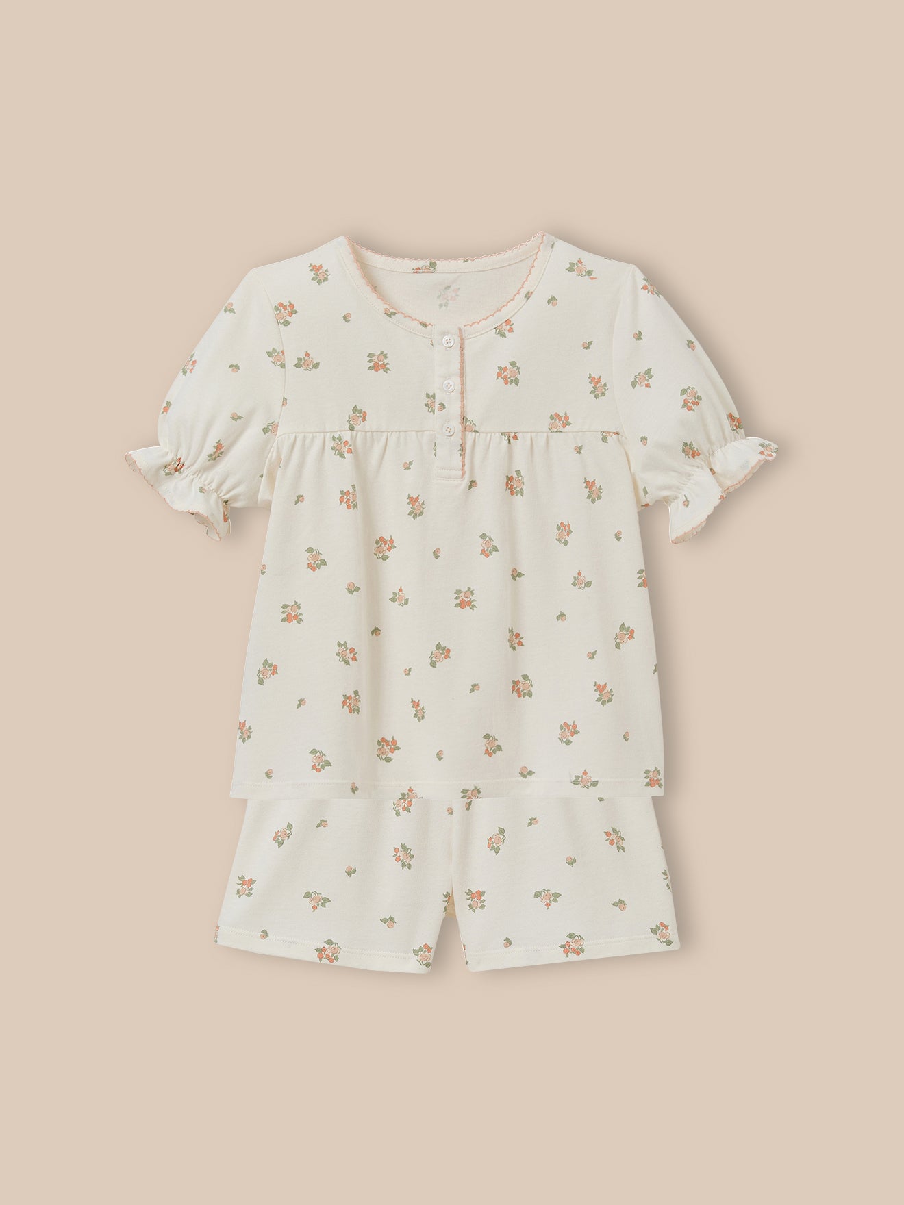 Girl's berry-print pyjamas with shorts