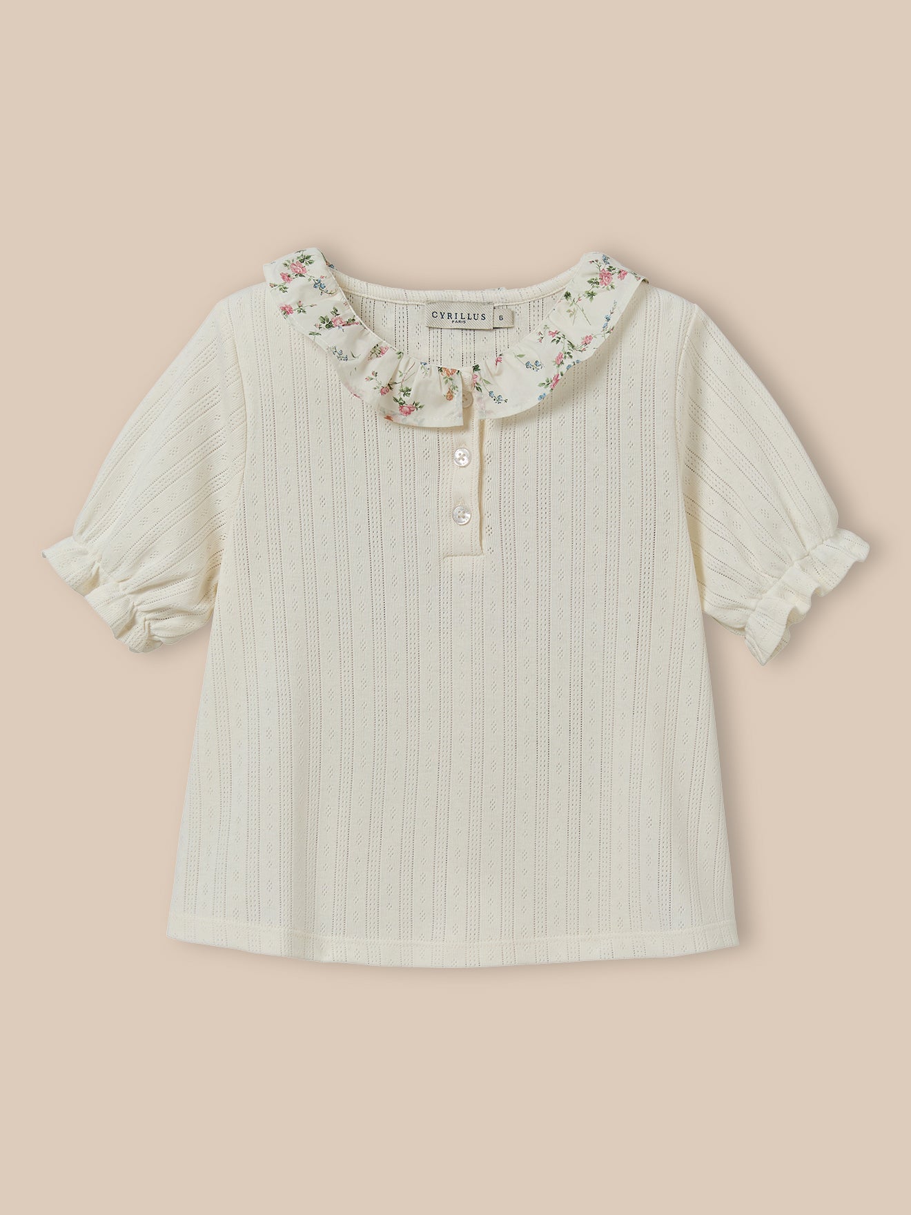 Pyjashort col en tissu Liberty