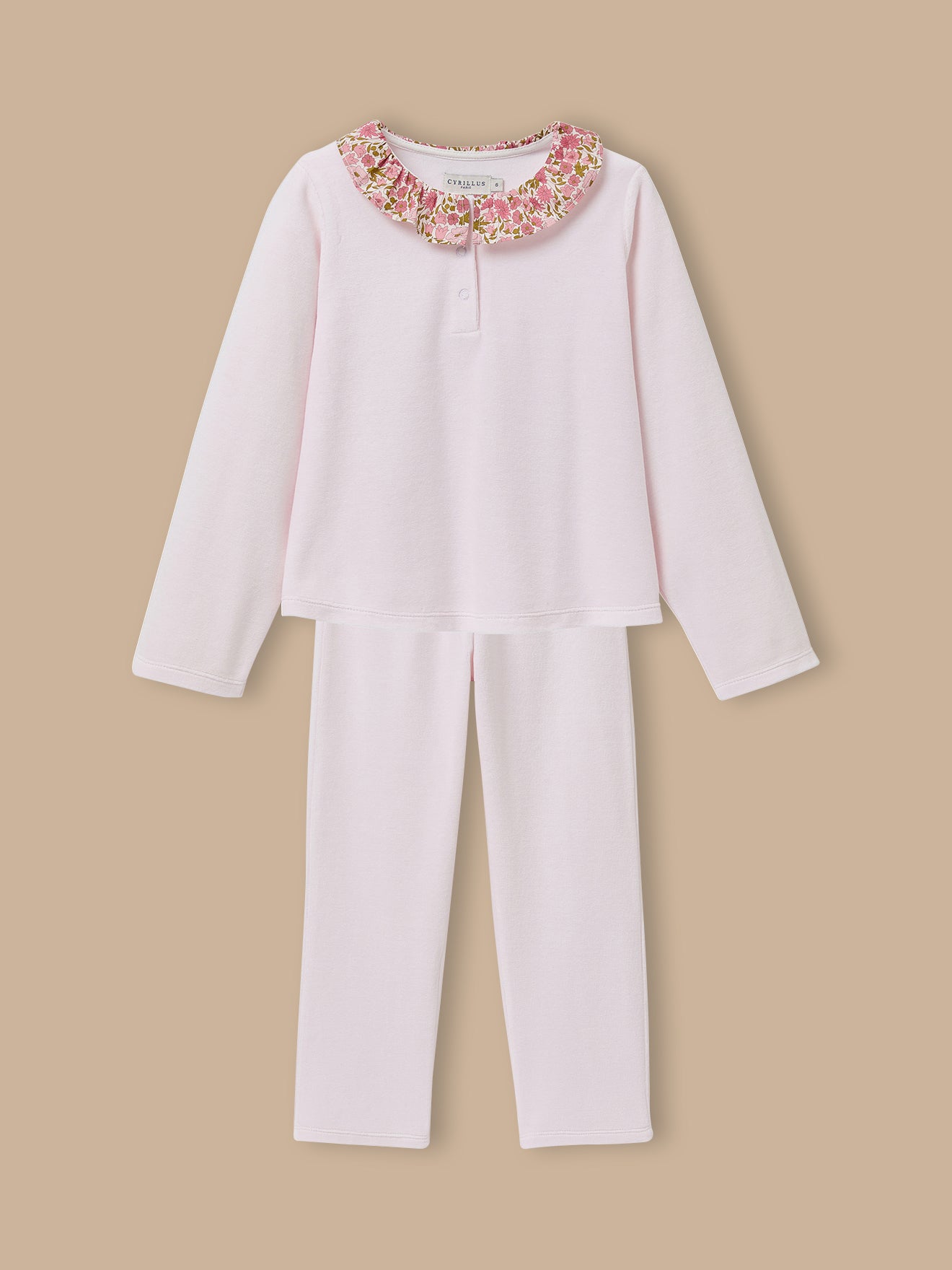 Girl's pyjamas, collar made with Liberty fabric