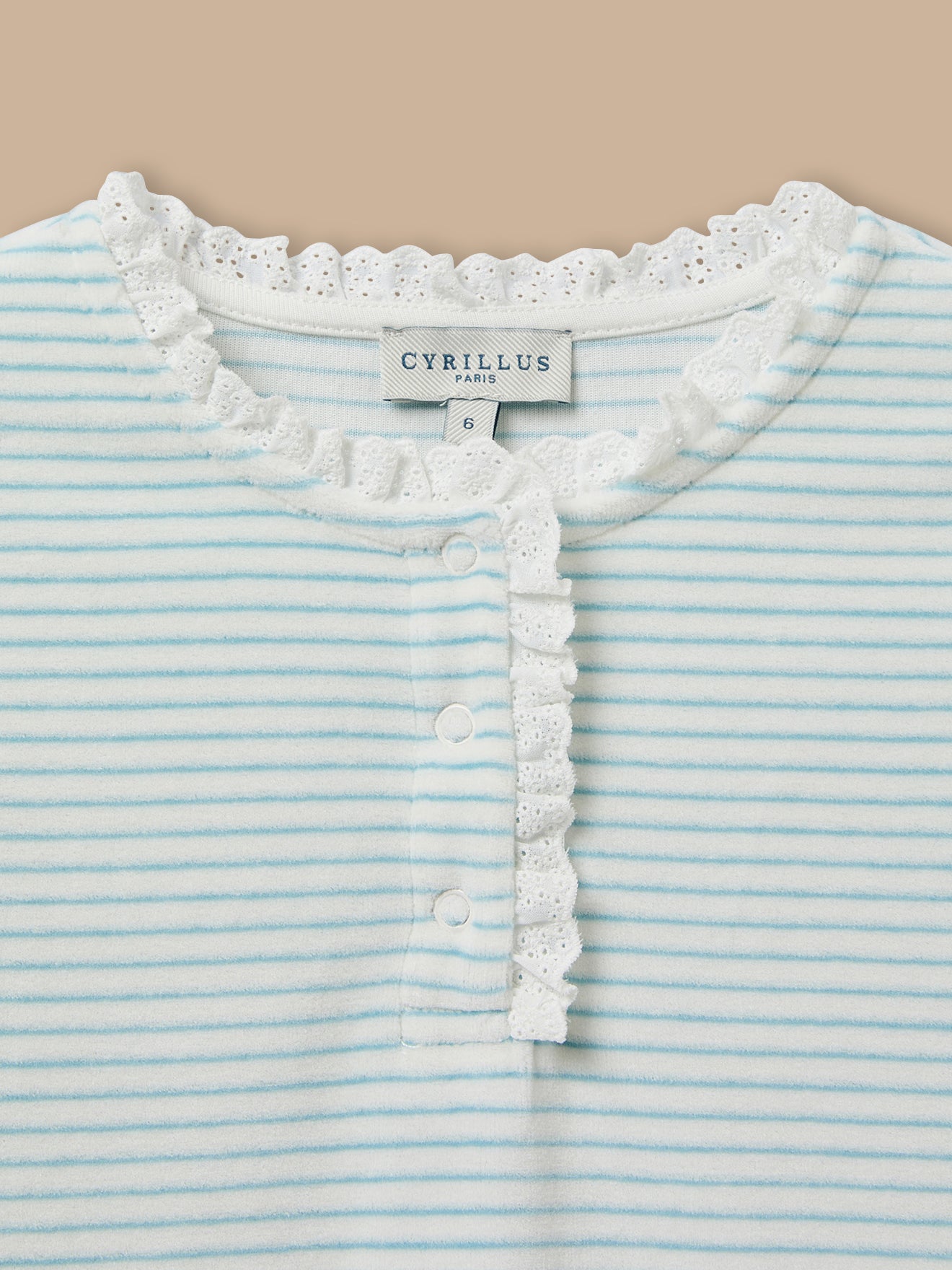 Girl's striped velour pyjamas