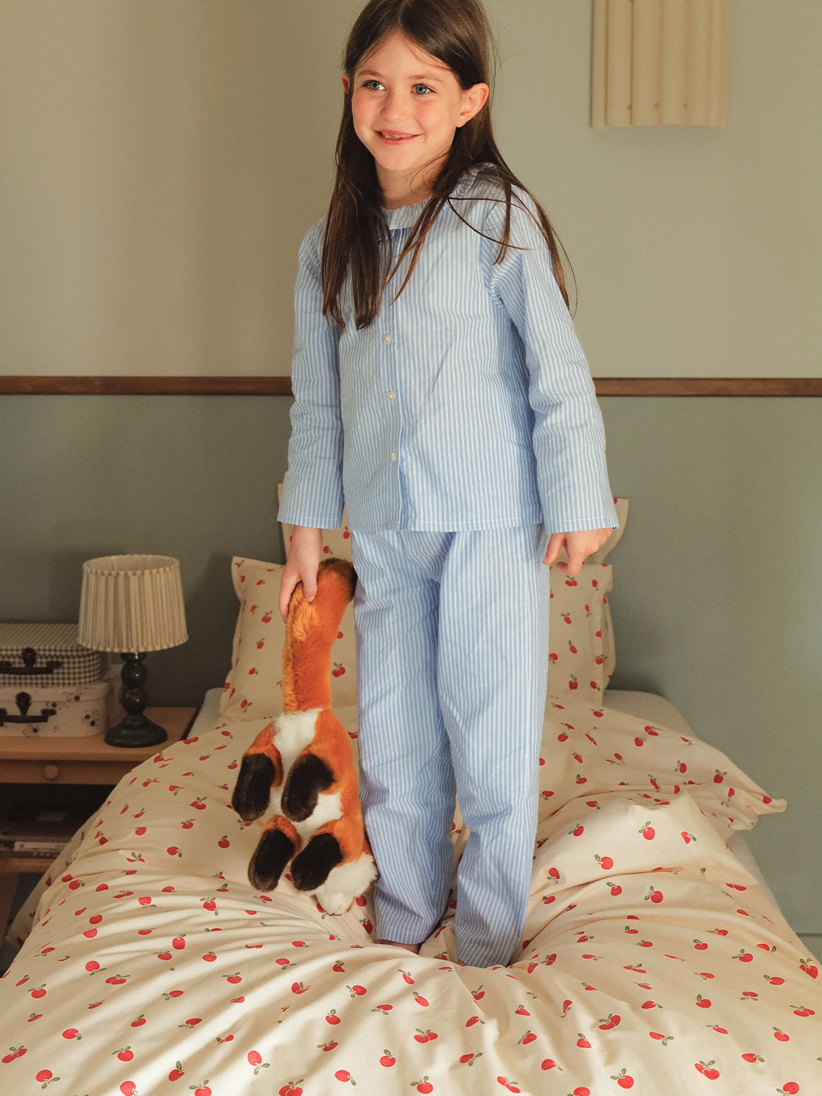 Pyjama en popeline rayé Fille