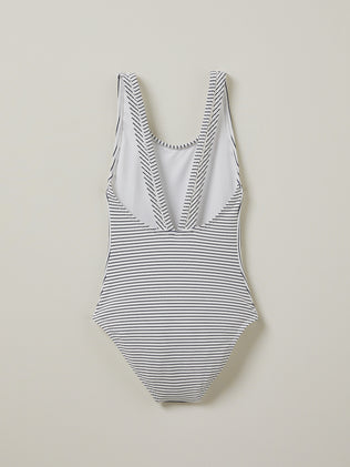 Girl's 1-piece stripe swimsuit
