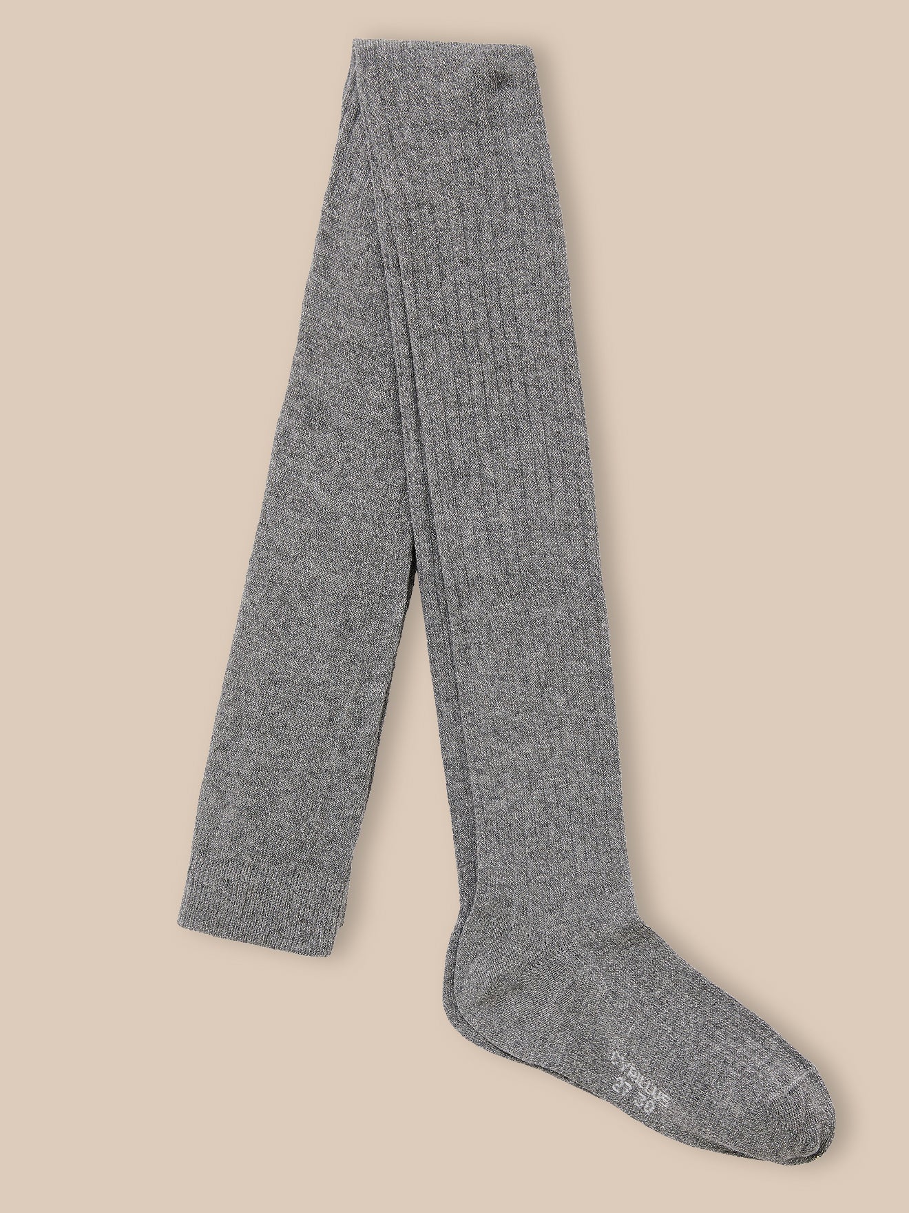 Girl's metallic ribbed tights