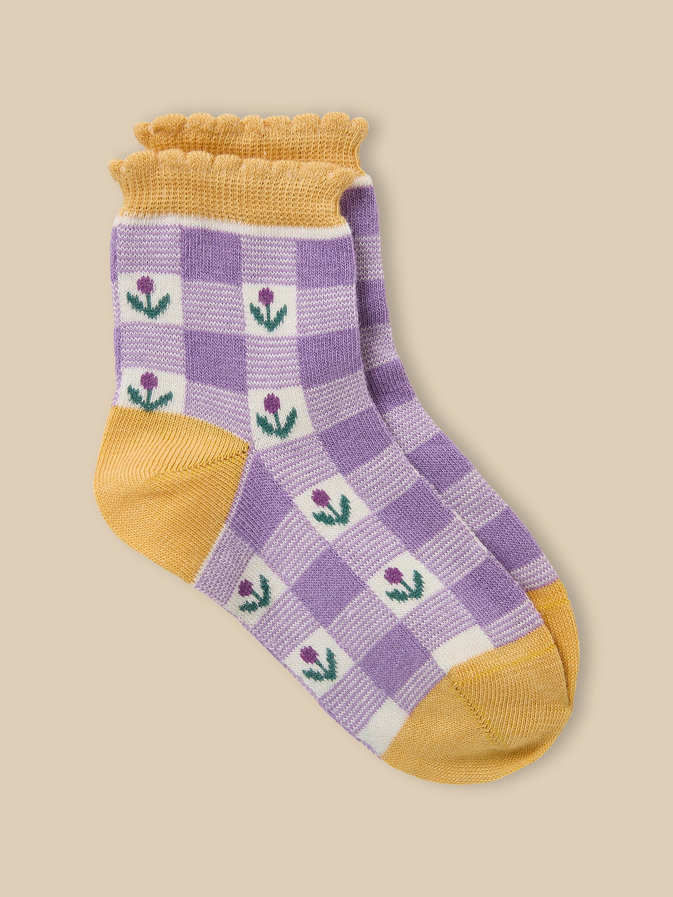 Girl's gingham check socks - Cyrillus x Emile & Ida