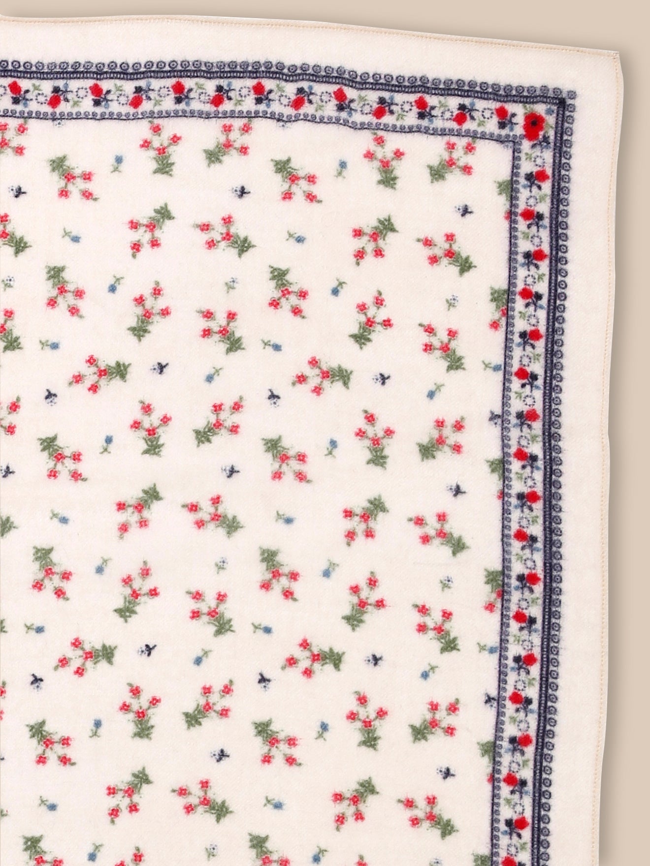 Girl's wool muslin scarf with bud motif