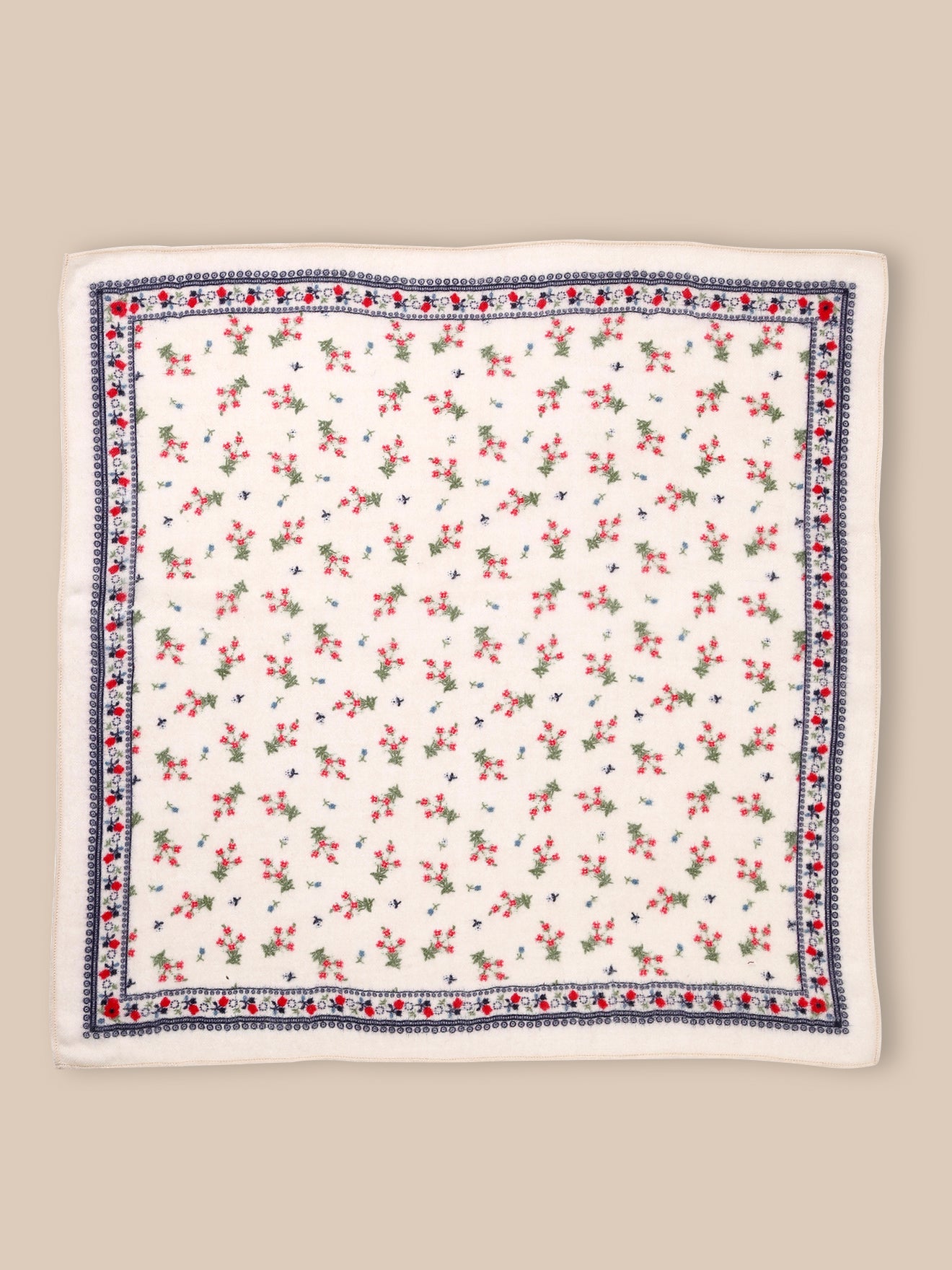 Girl's wool muslin scarf with bud motif