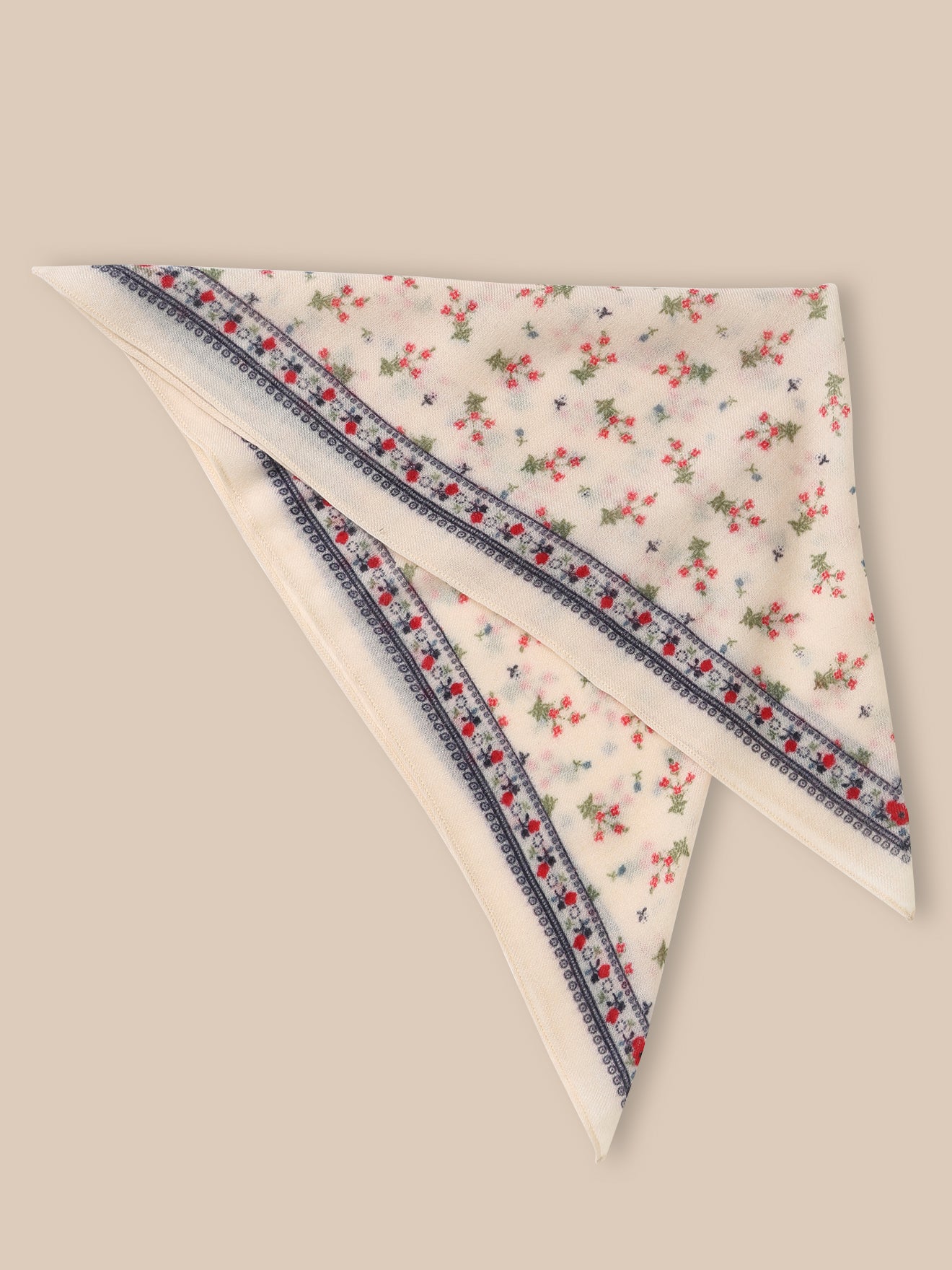 Girl's wool muslin scarf with bud motif