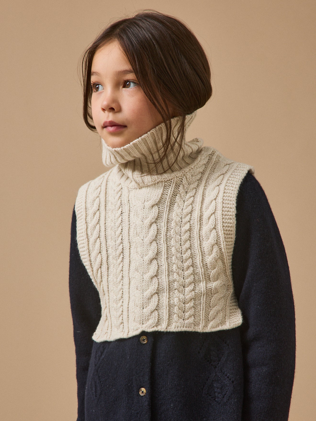 Plastron col roulé torsadé enfant