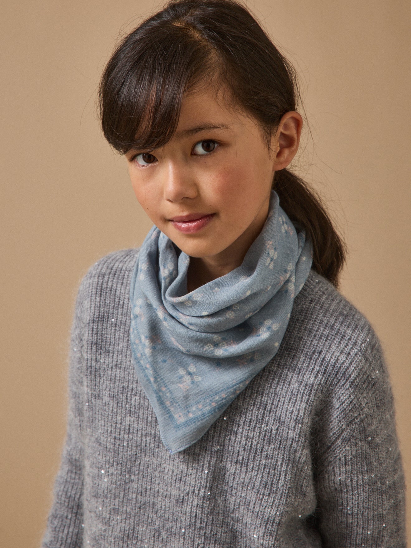 Girl's print wool scarf