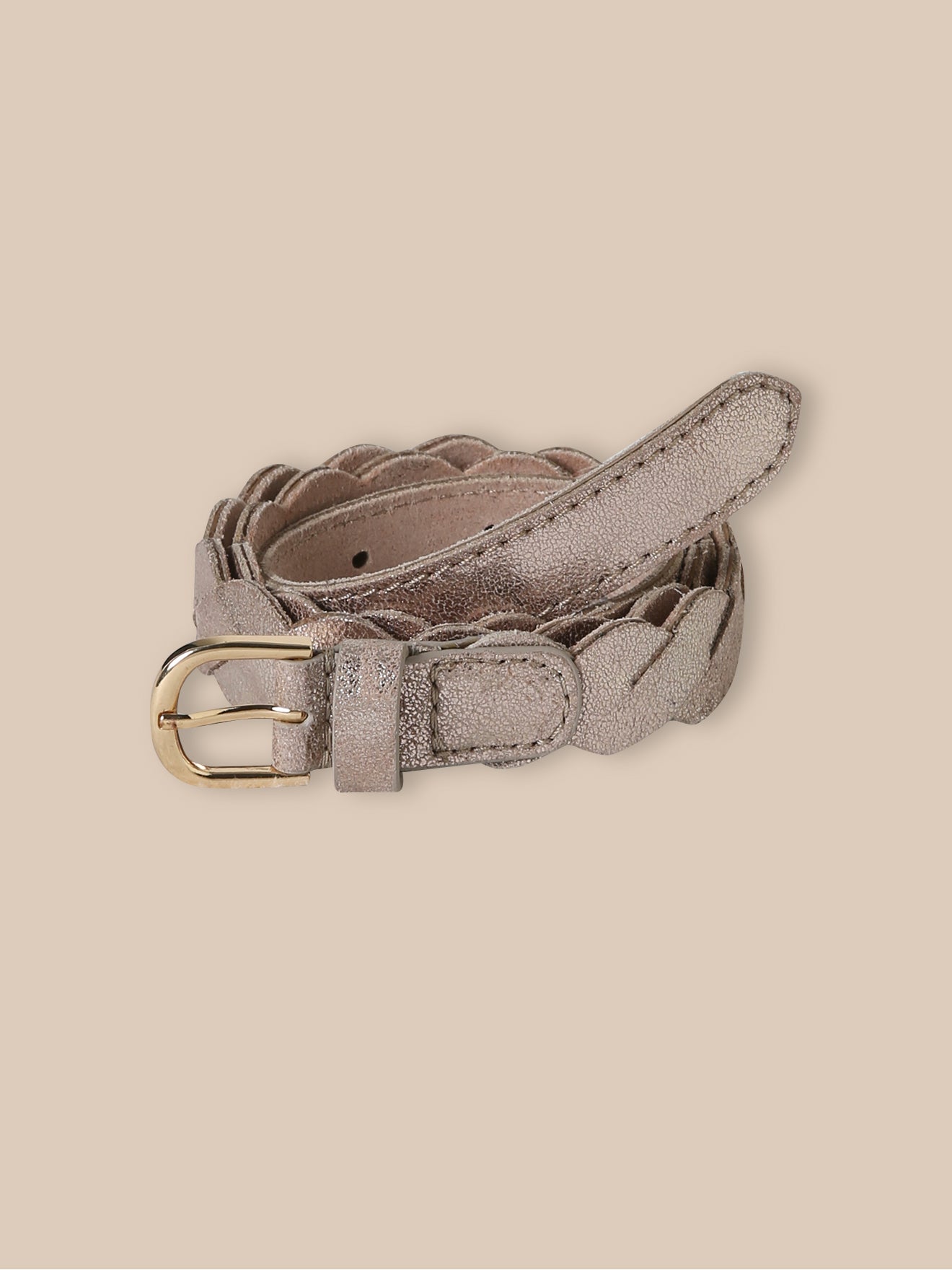Girl's iridescent braided leather belt